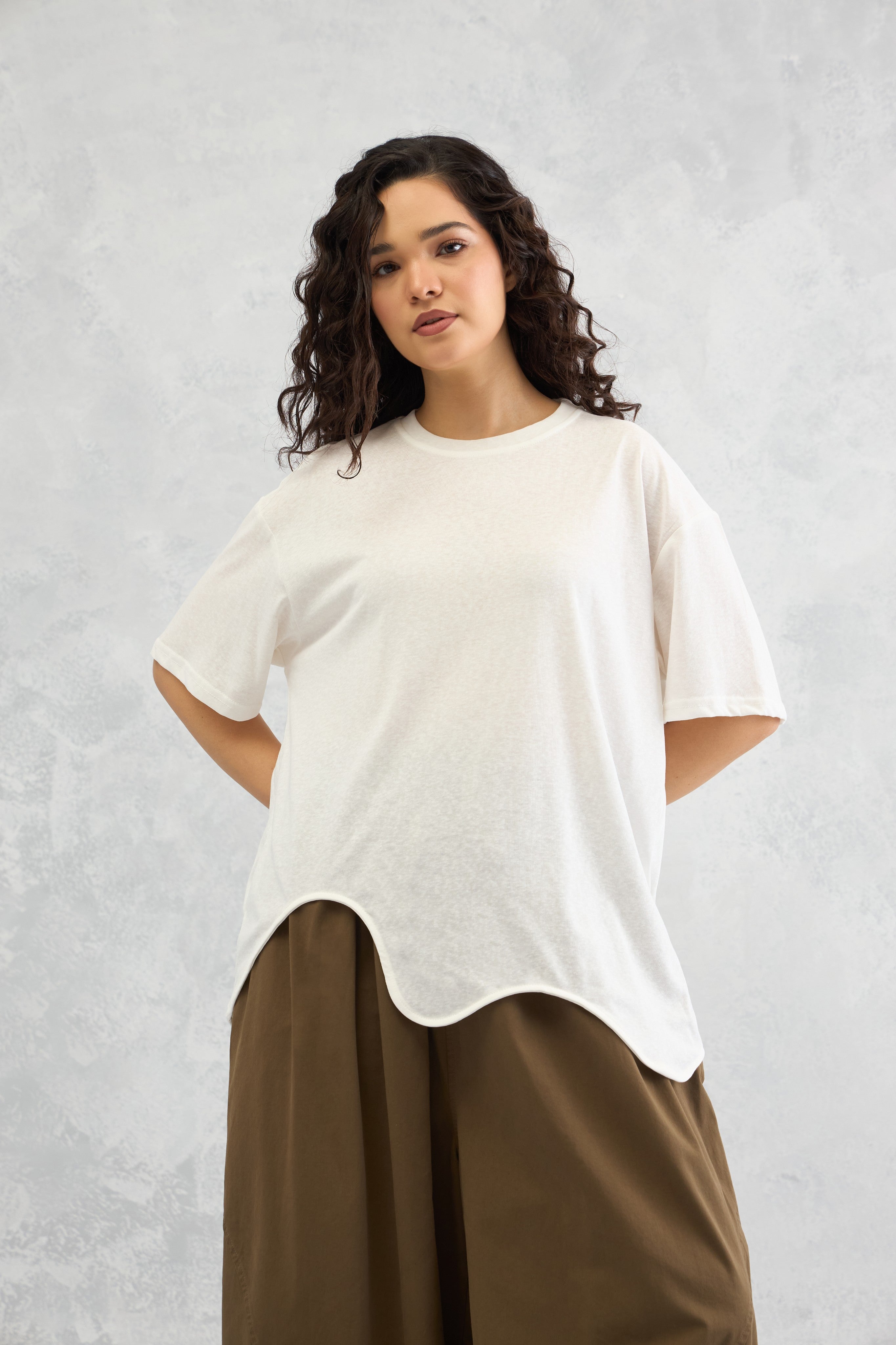 Wave Hem Tee (10% Off Auto Applied On Add to Cart)