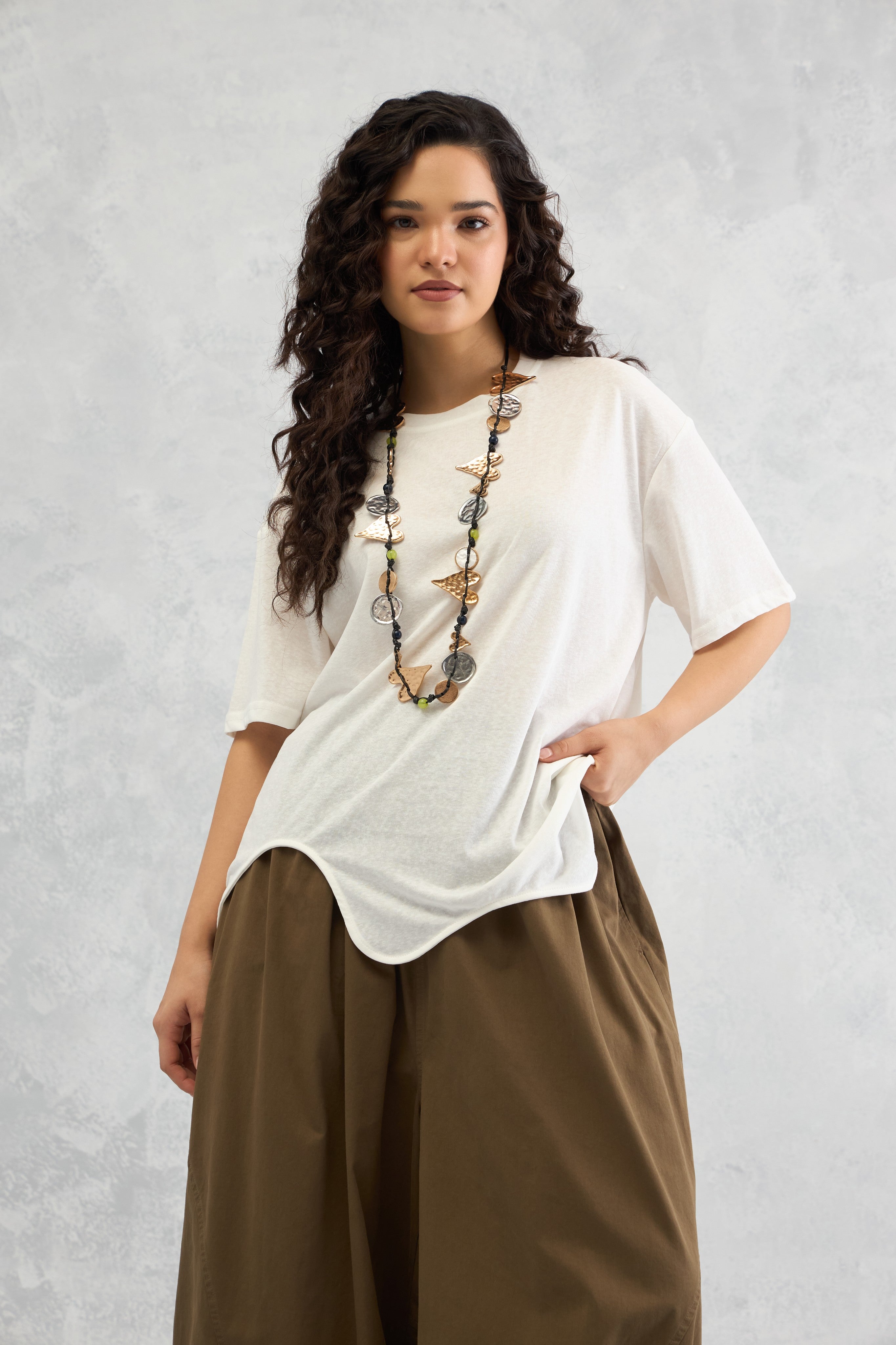 Wave Hem Tee (10% Off Auto Applied On Add to Cart)