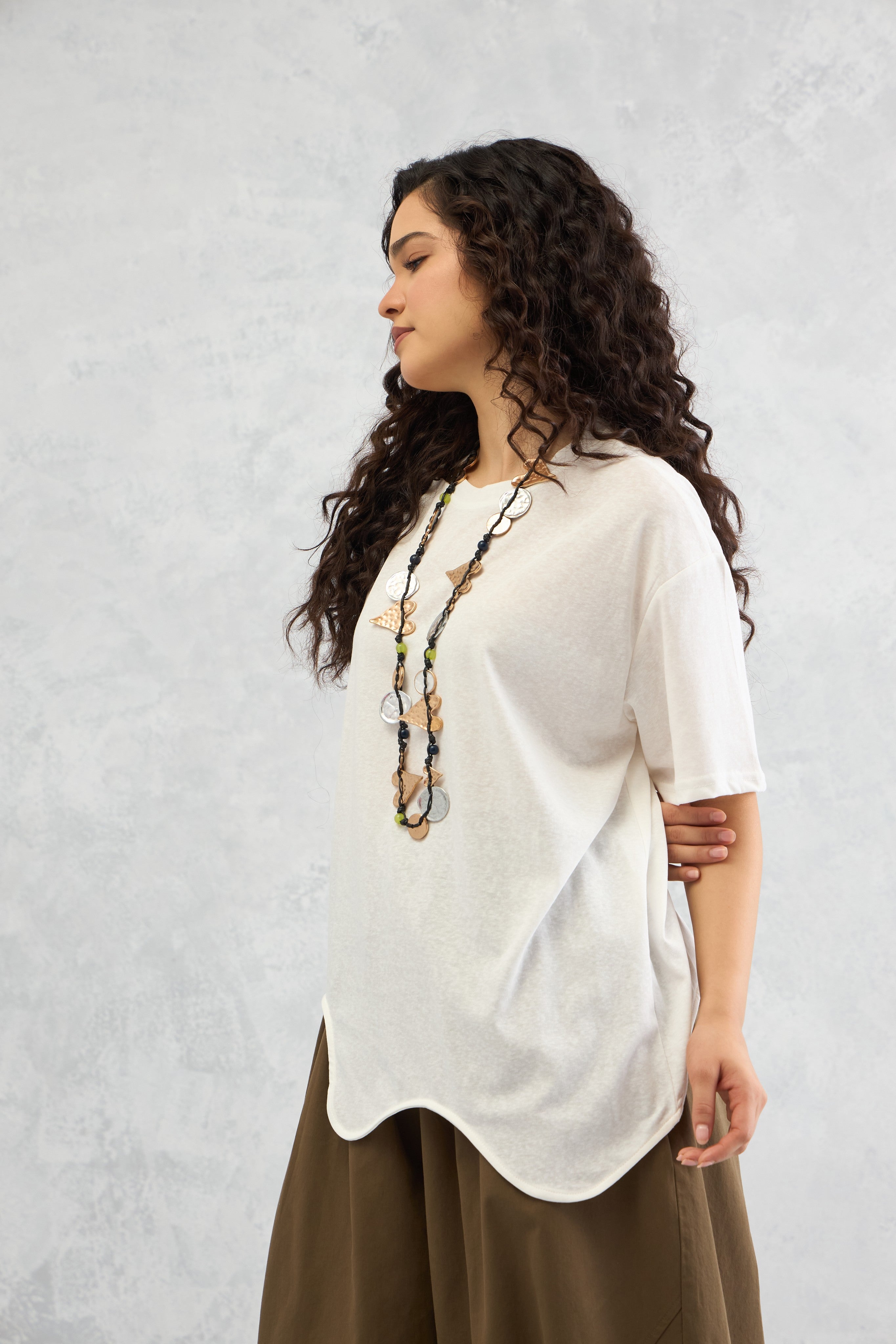 Wave Hem Tee (10% Off Auto Applied On Add to Cart)