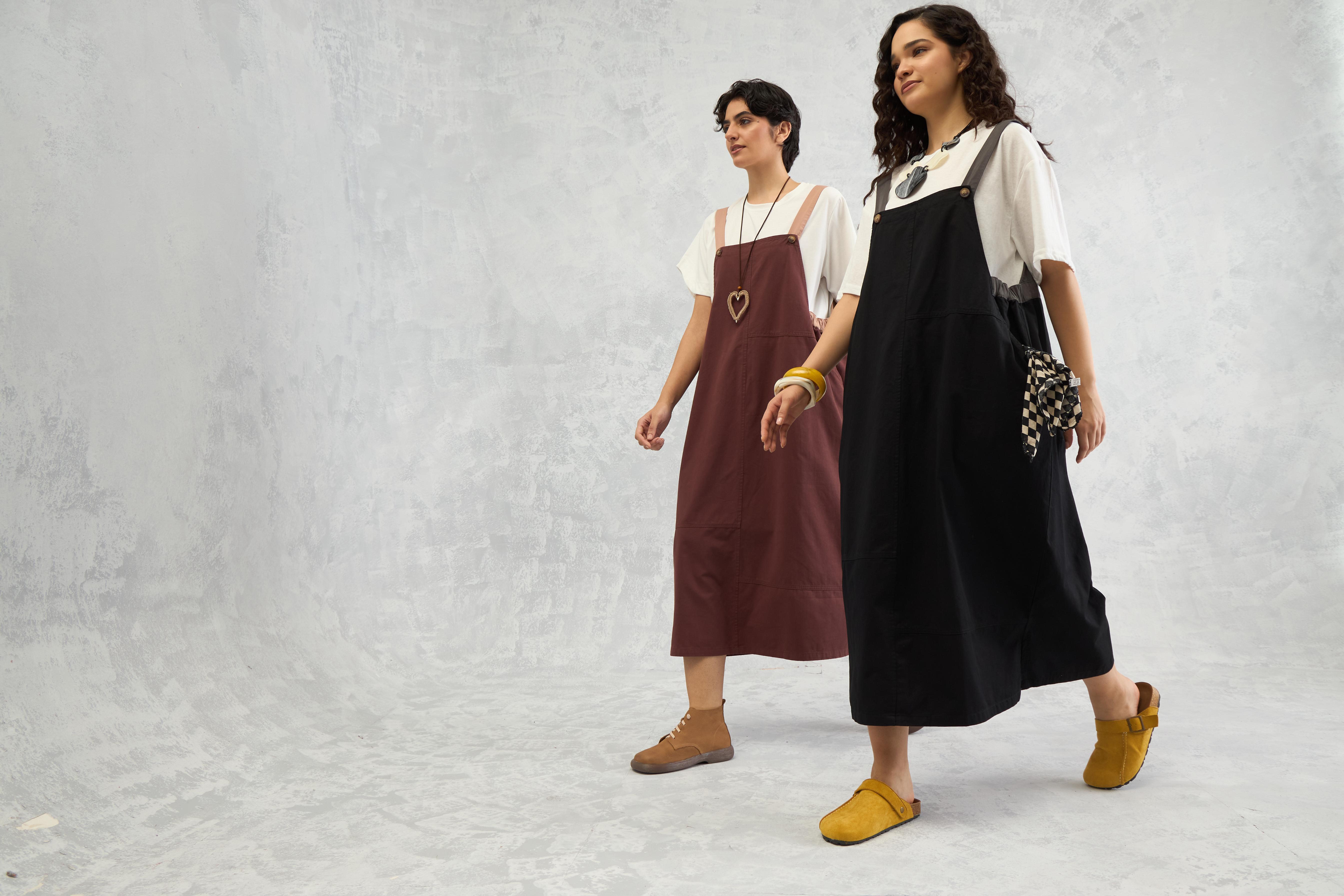 The Dual Tone Dungree Dress (10% Off Auto Applied On Add to Cart)