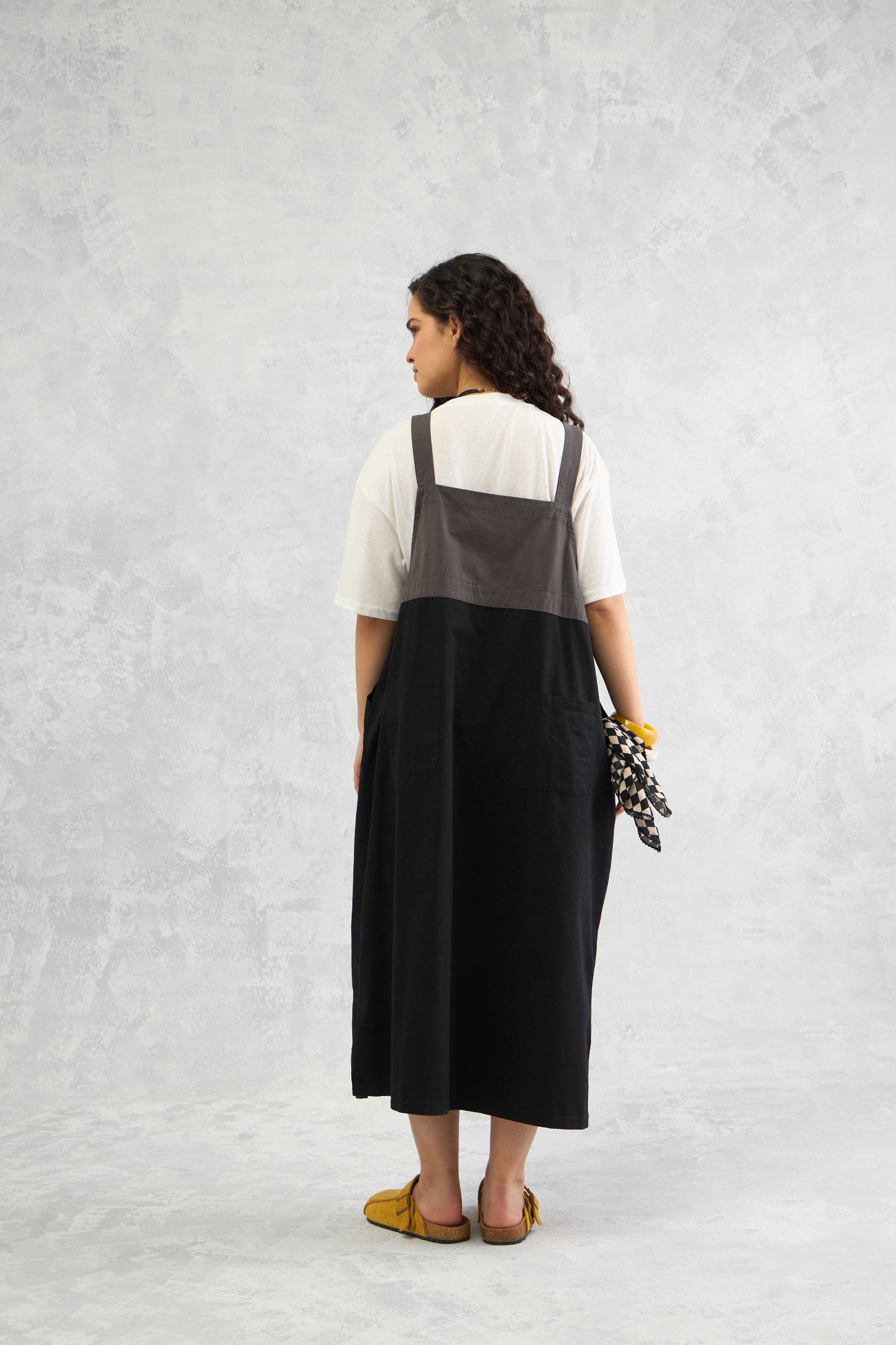 The Dual Tone Dungree Dress (10% Off Auto Applied On Add to Cart)