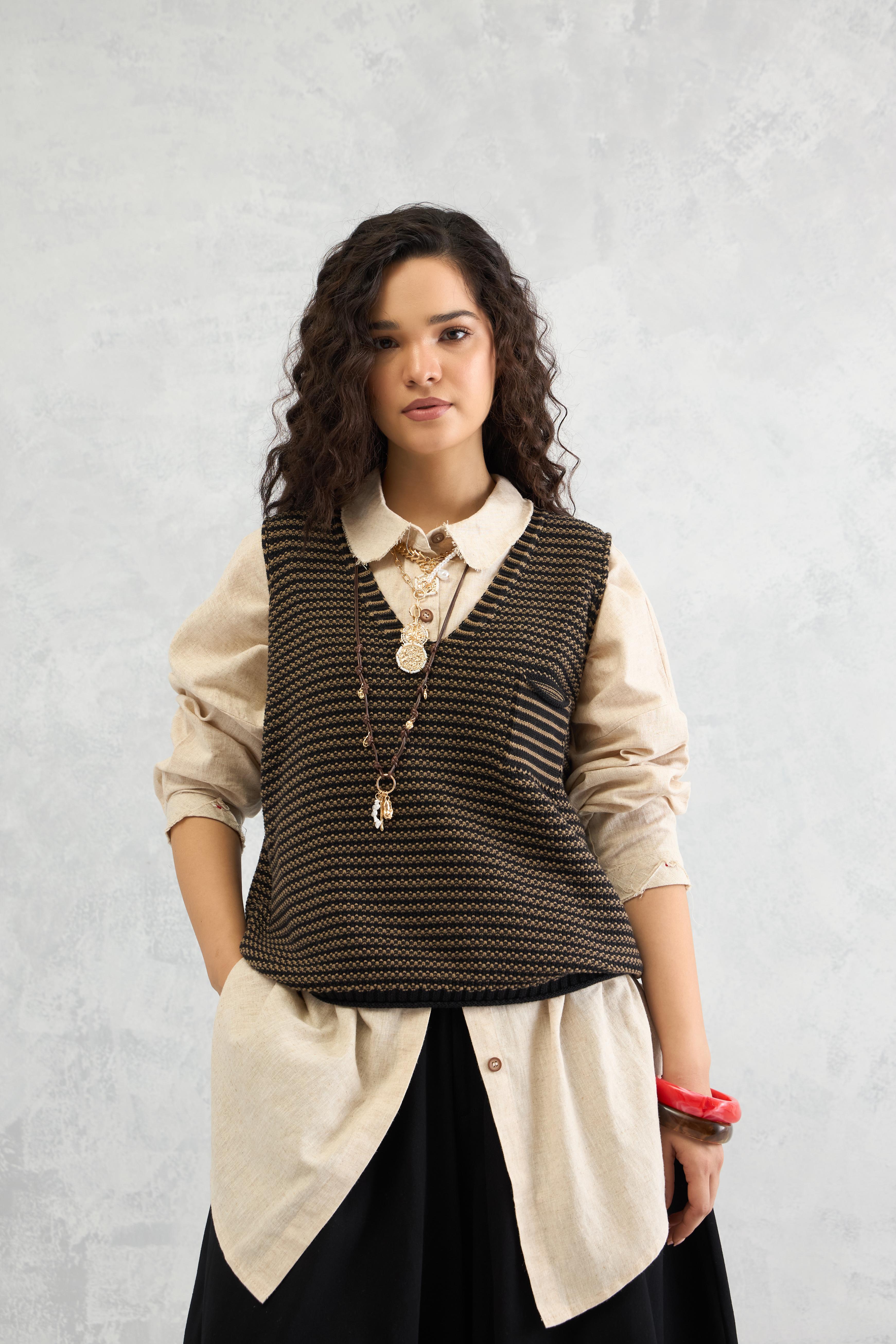 The Hive Stripe Vest (10% Off Auto Applied On Add to Cart)