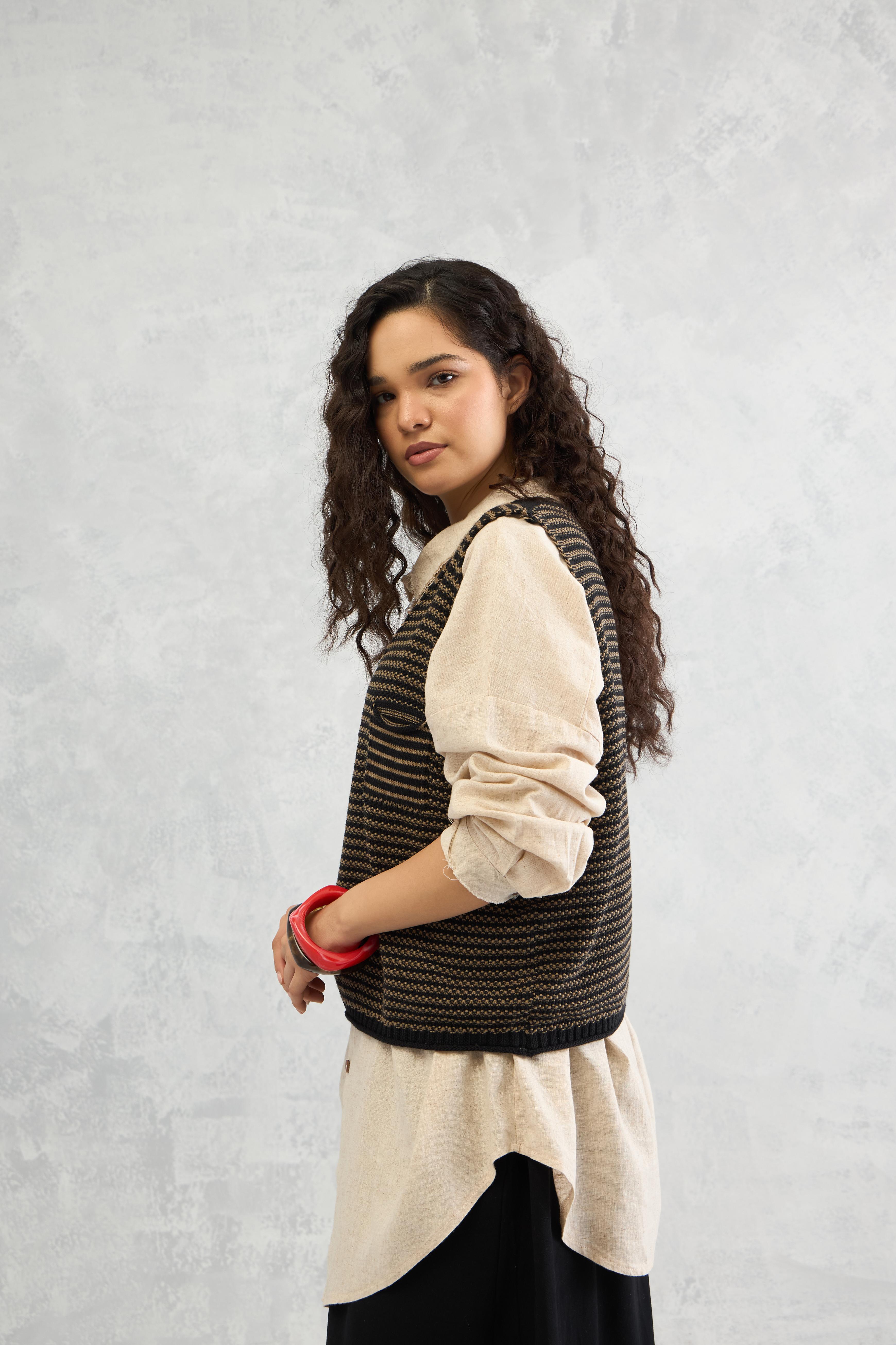 The Hive Stripe Vest (10% Off Auto Applied On Add to Cart)