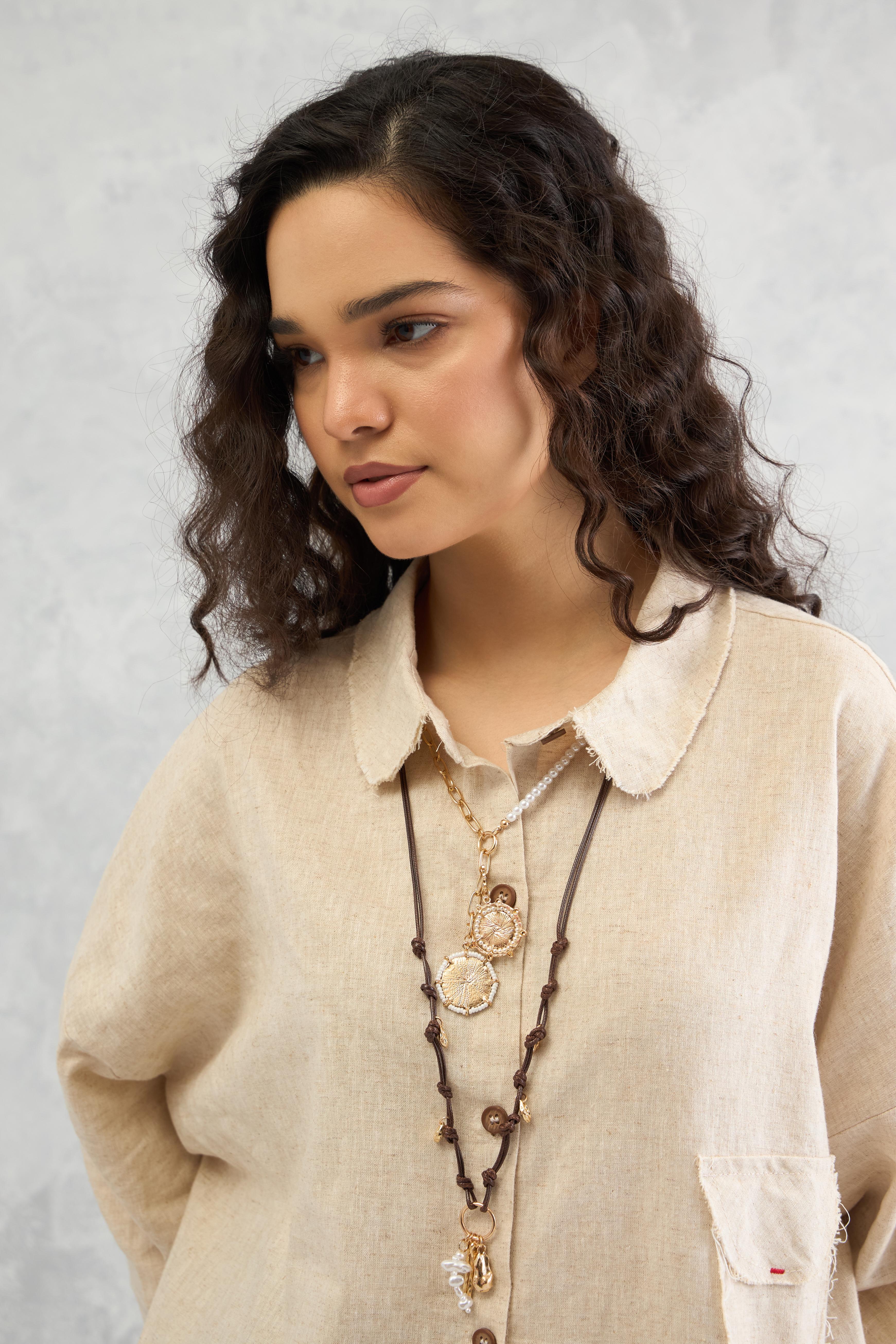 Raw Edge Accent Shirt (10% Off Auto Applied On Add to Cart)