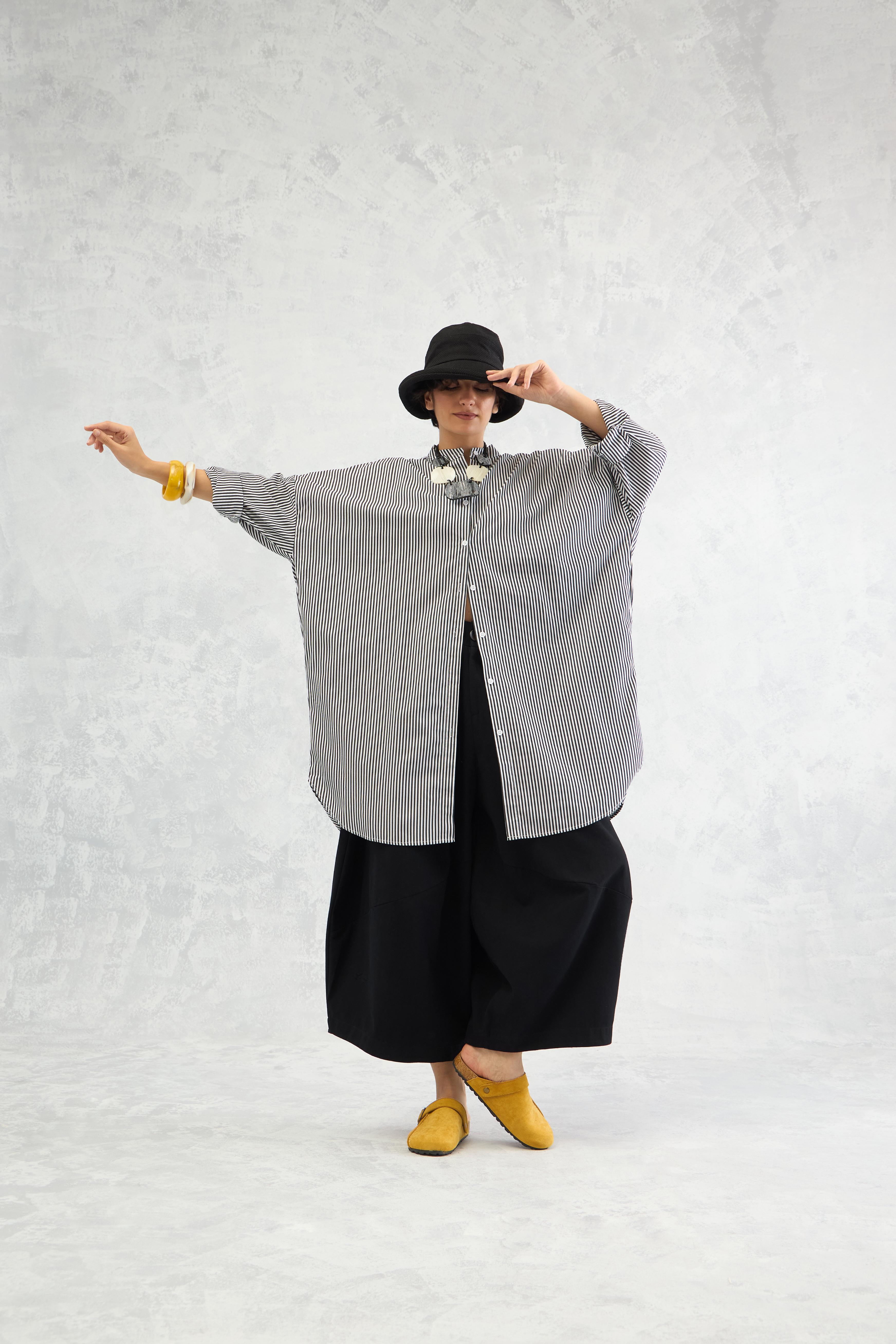 Pinstripe Batwing Shirt (10% Off Auto Applied On Add to Cart)