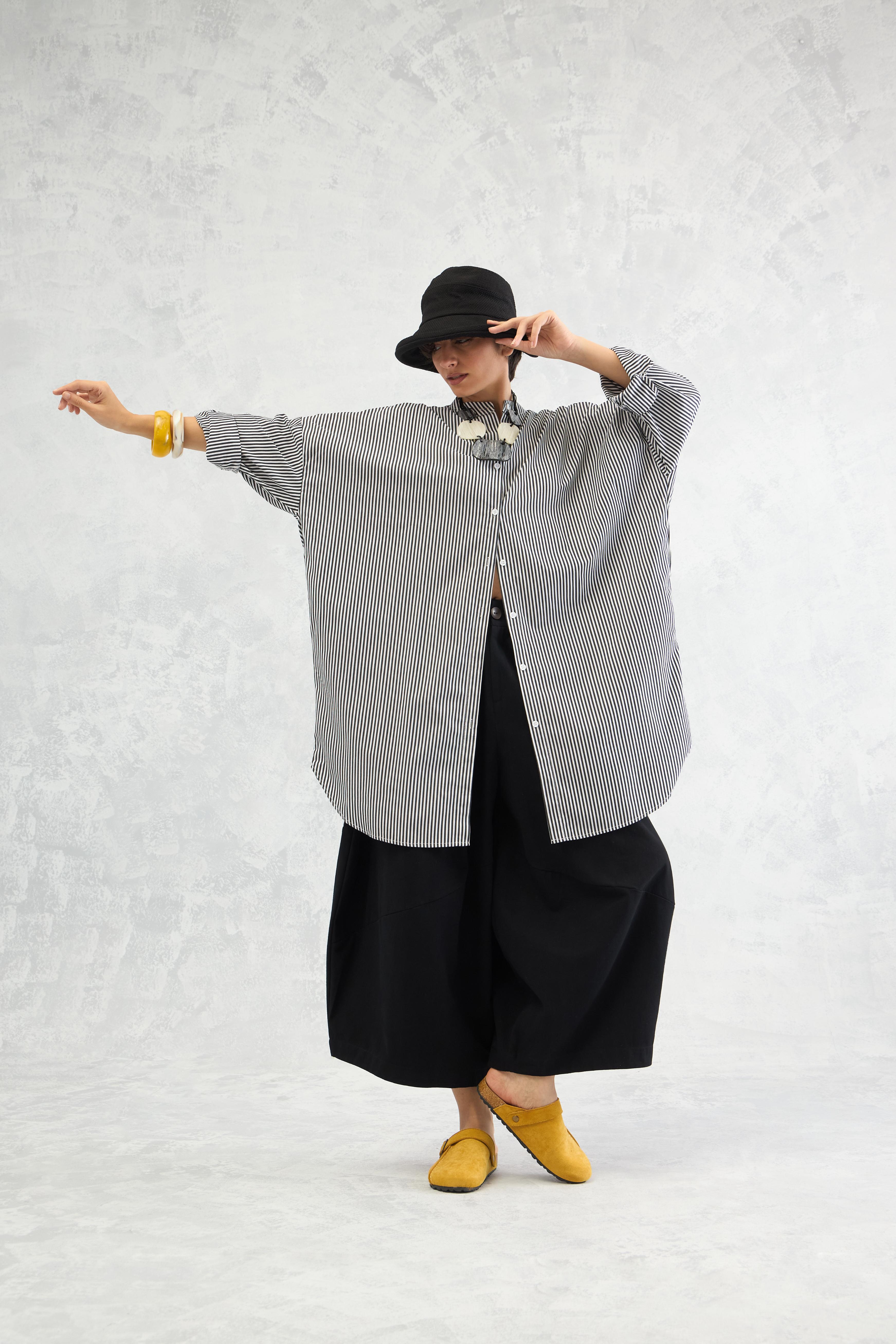 Pinstripe Batwing Shirt (10% Off Auto Applied On Add to Cart)