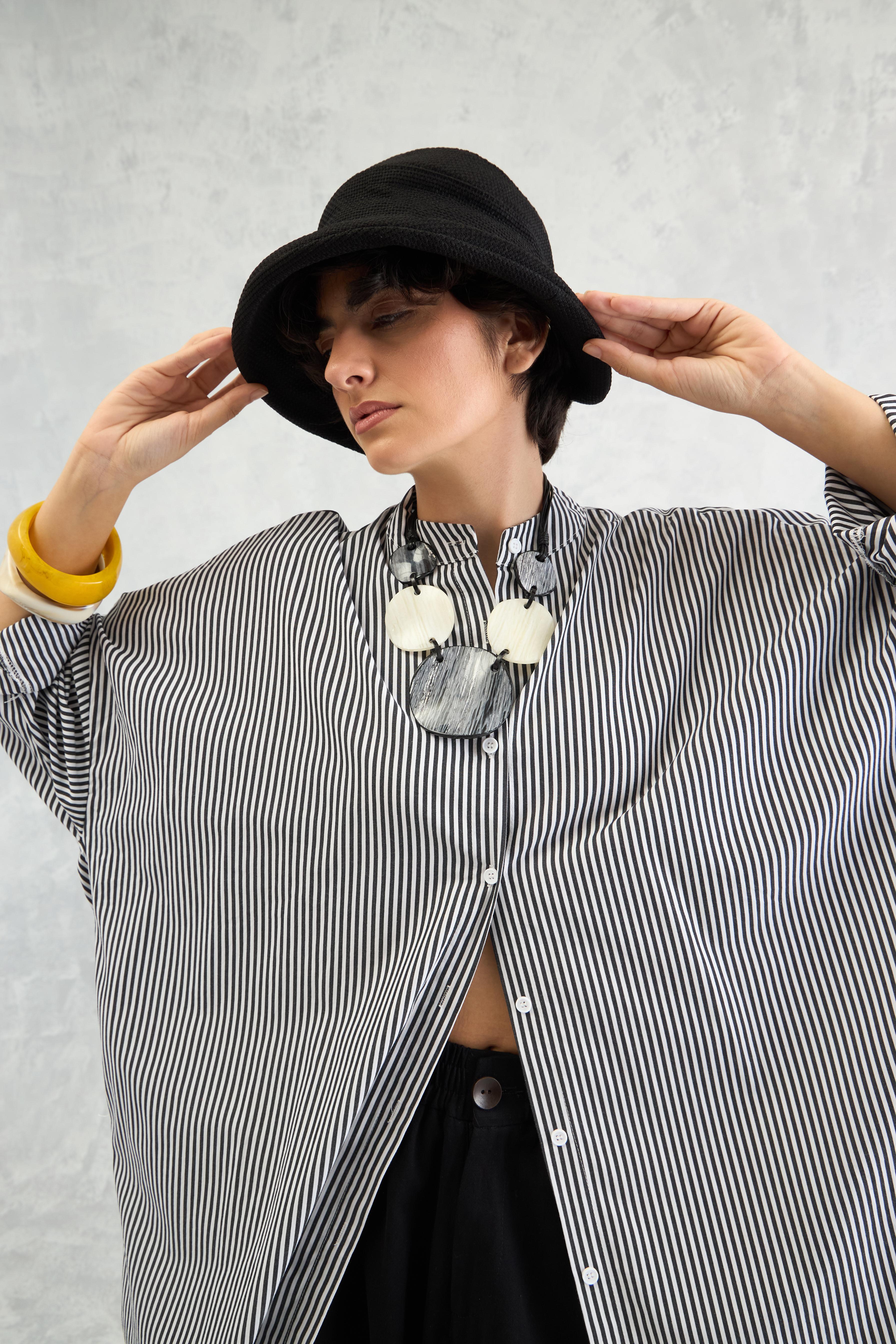 Pinstripe Batwing Shirt (10% Off Auto Applied On Add to Cart)