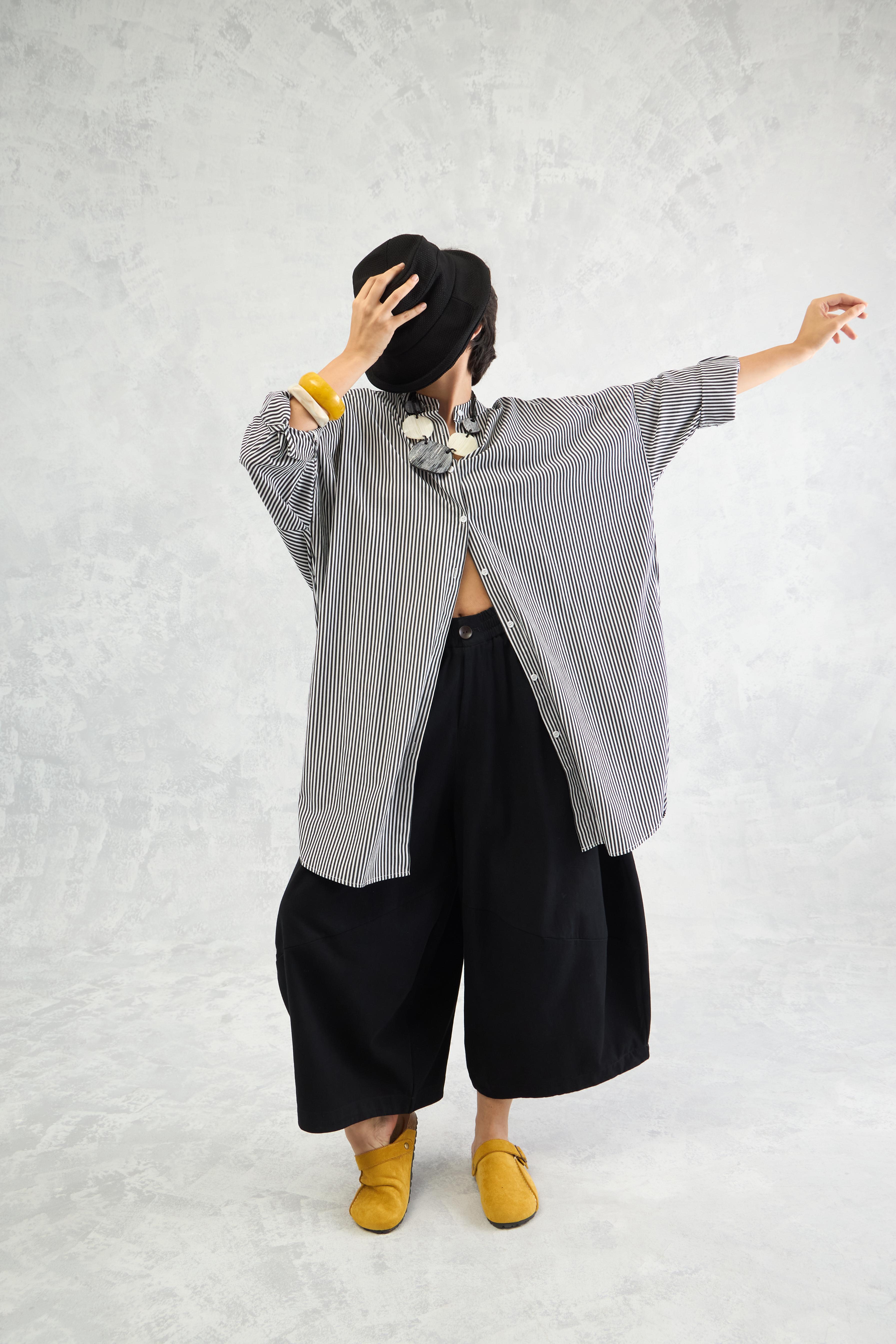 Pinstripe Batwing Shirt (10% Off Auto Applied On Add to Cart)