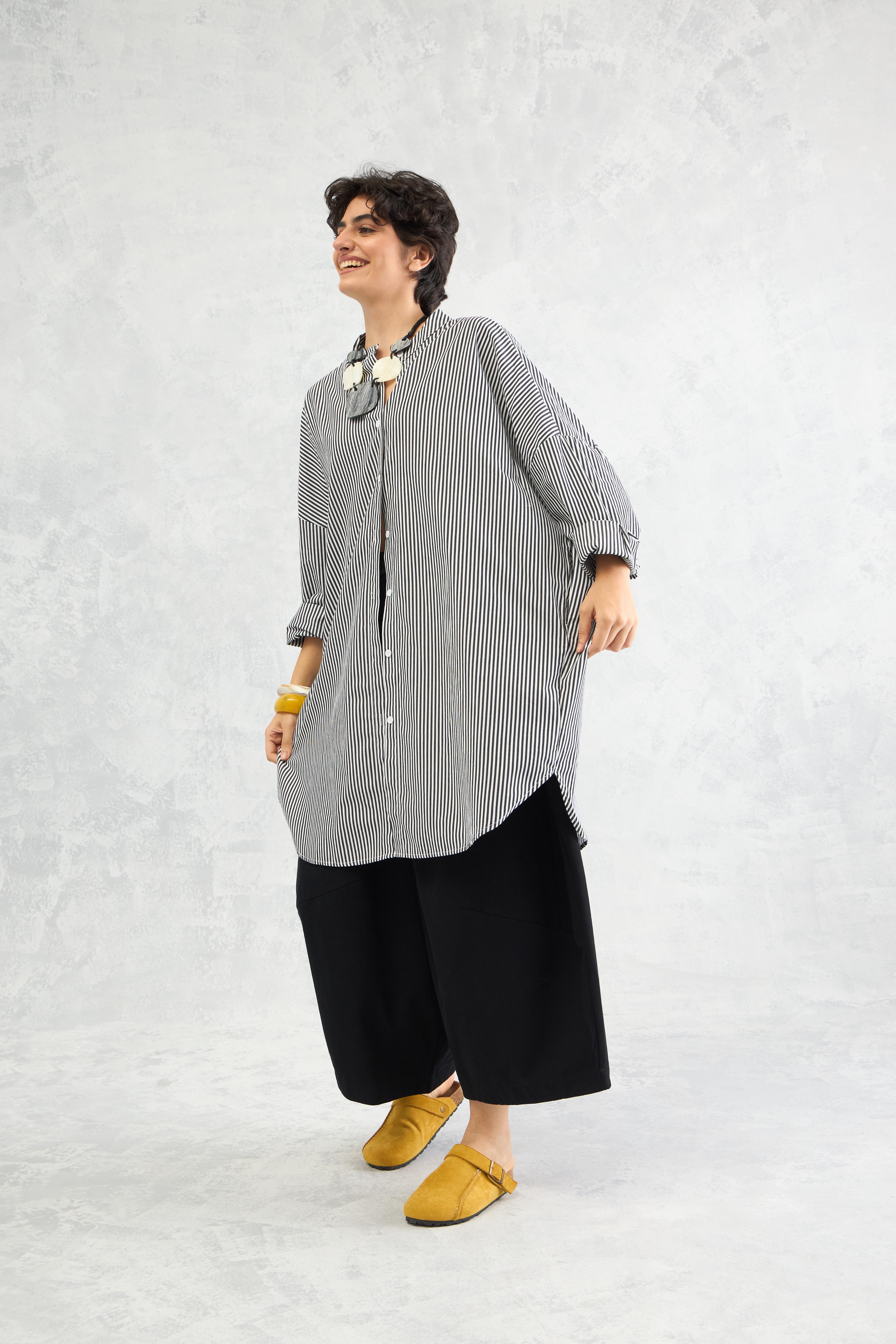 Pinstripe Batwing Shirt (10% Off Auto Applied On Add to Cart)