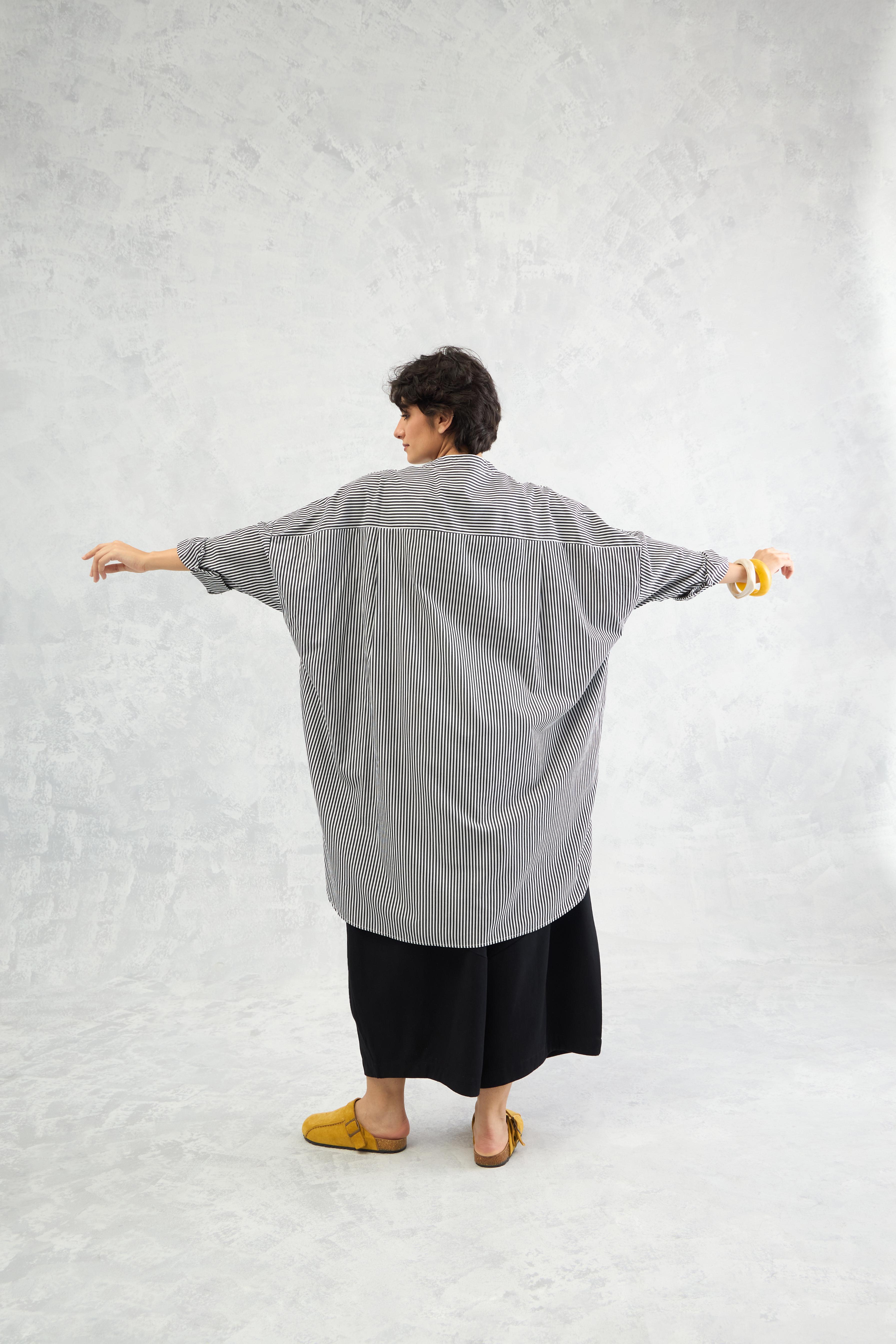 Pinstripe Batwing Shirt (10% Off Auto Applied On Add to Cart)