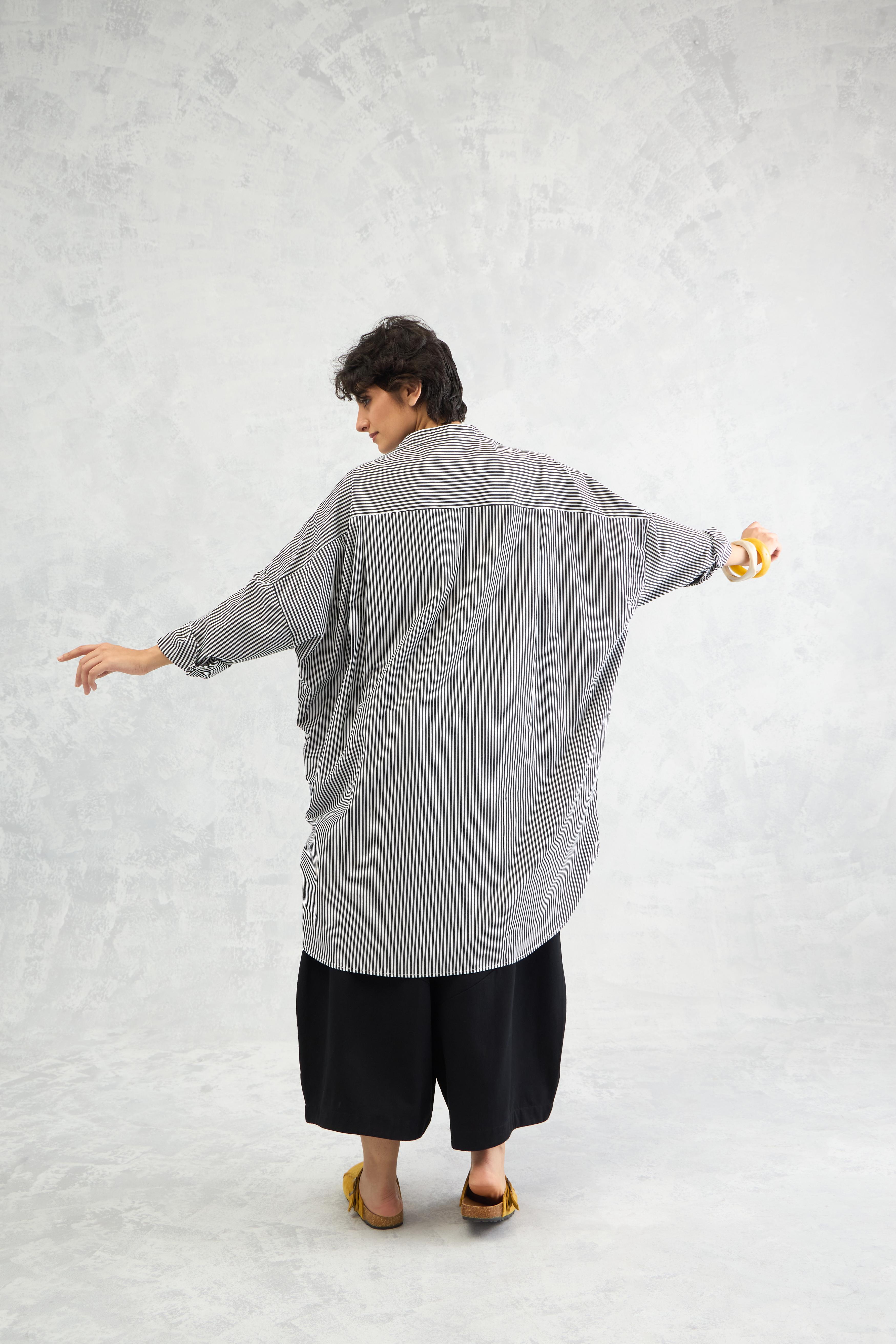Pinstripe Batwing Shirt (10% Off Auto Applied On Add to Cart)