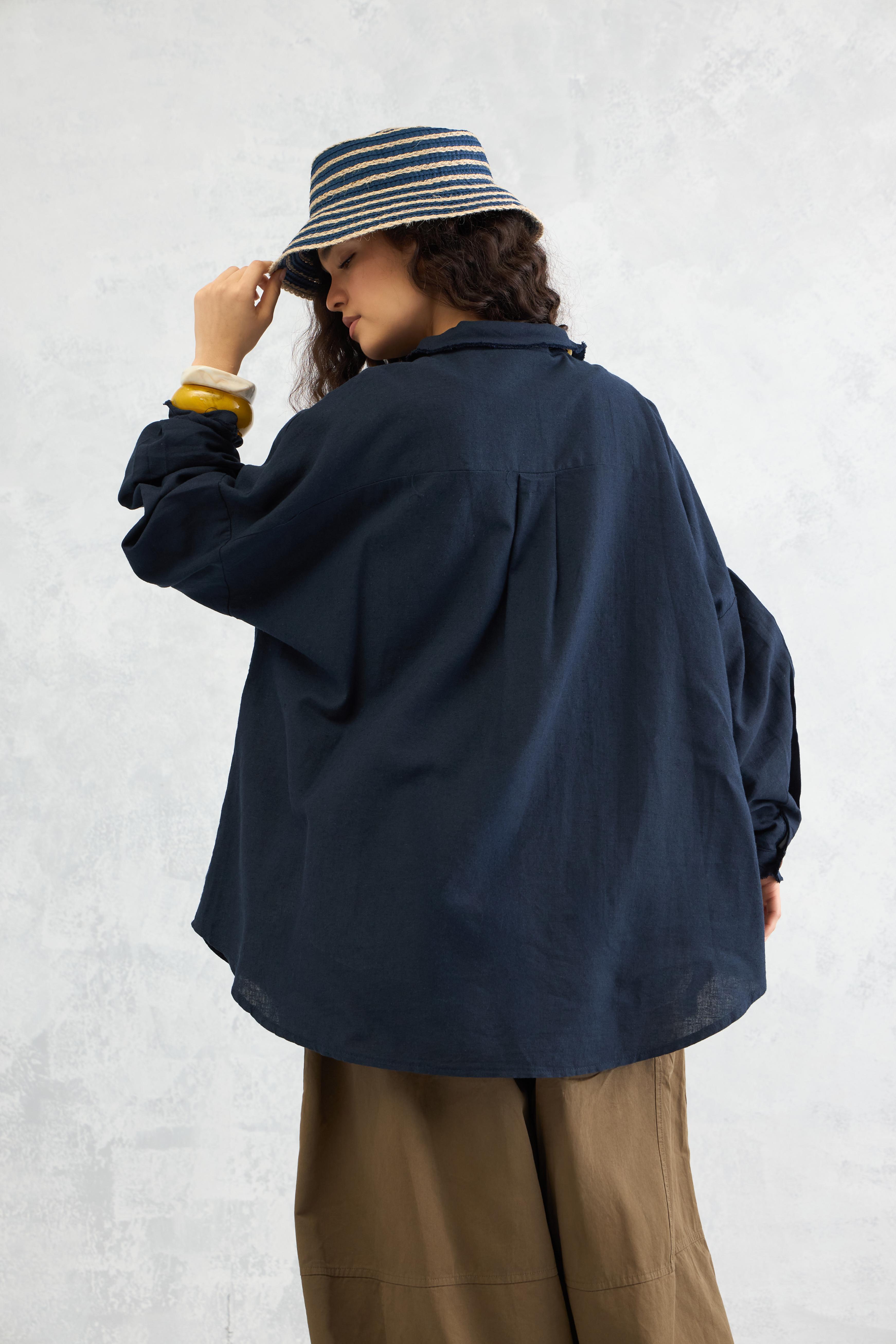 Raw Edge Accent Shirt (10% Off Auto Applied On Add to Cart)