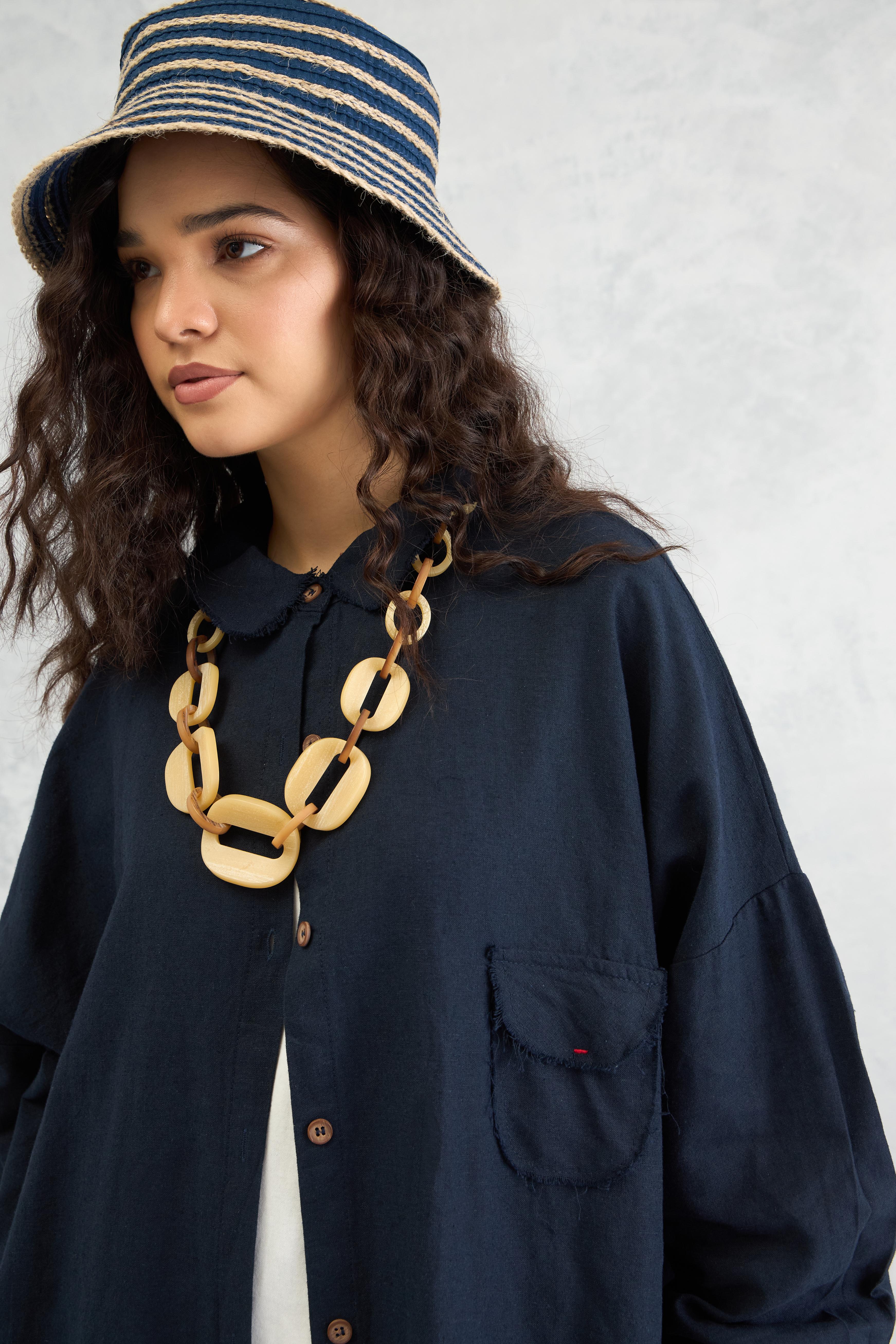 Raw Edge Accent Shirt (10% Off Auto Applied On Add to Cart)