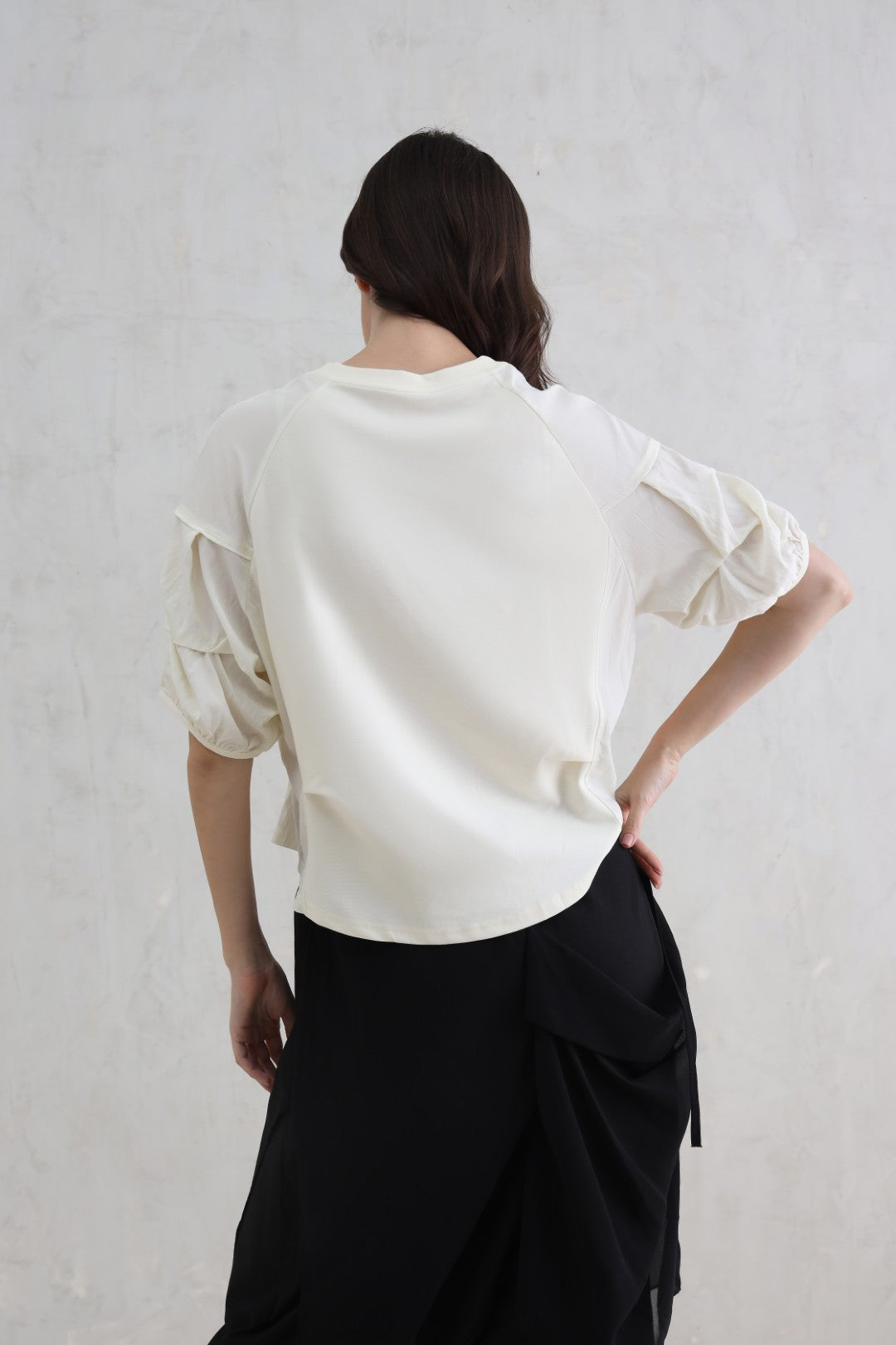 Cream Duo-Fabric Top (20% Off Auto Applied On Add to Cart)