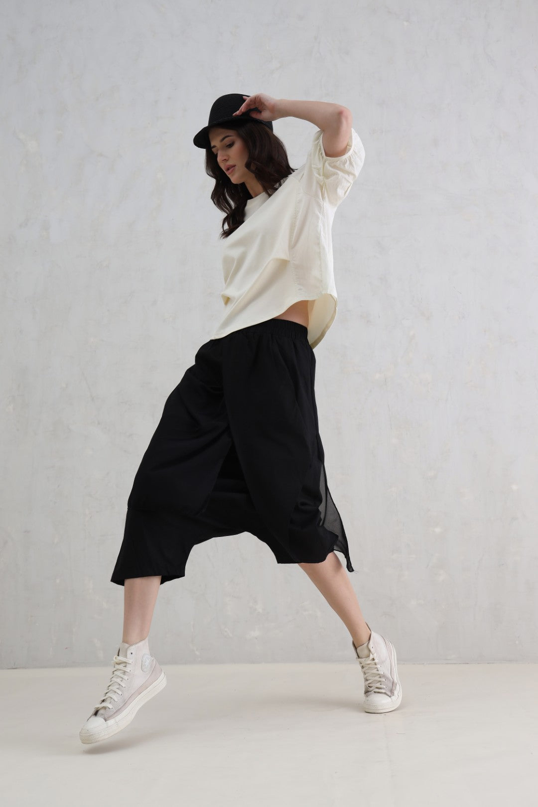 Cream Duo-Fabric Top (20% Off Auto Applied On Add to Cart)
