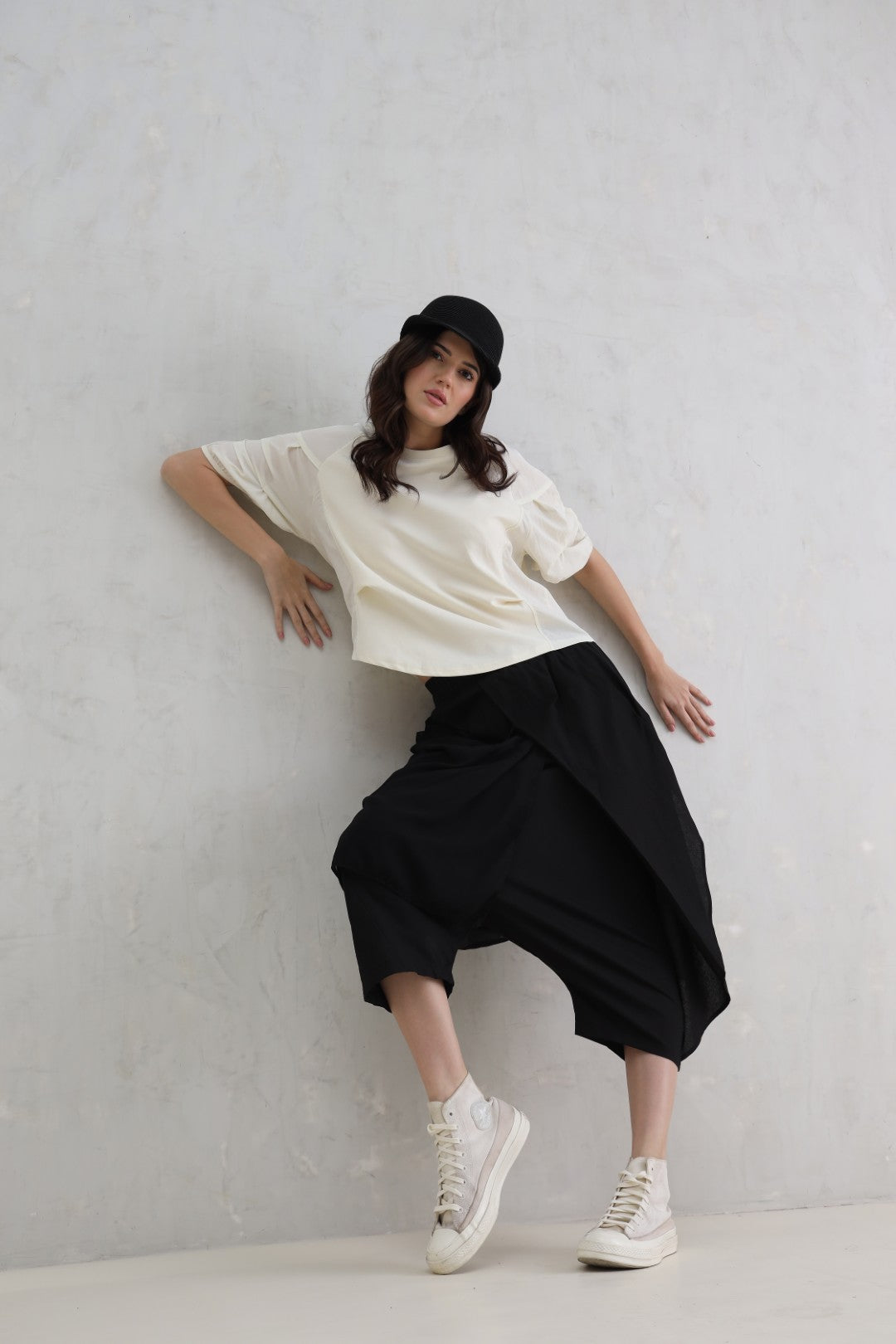 Cream Duo-Fabric Top (20% Off Auto Applied On Add to Cart)