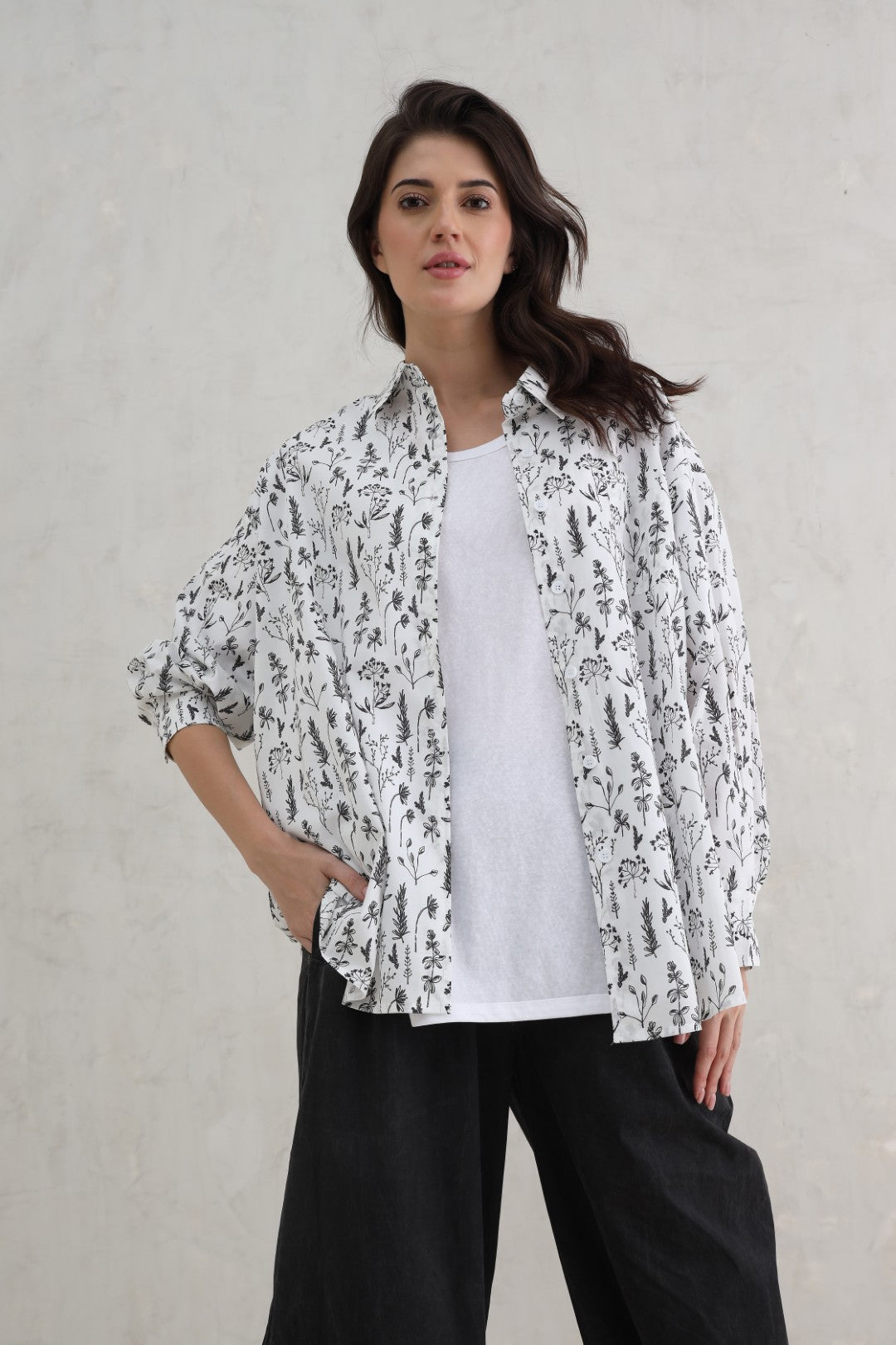 Woven Classic Shirt – White & Black (20% Off Auto Applied On Add to Cart)