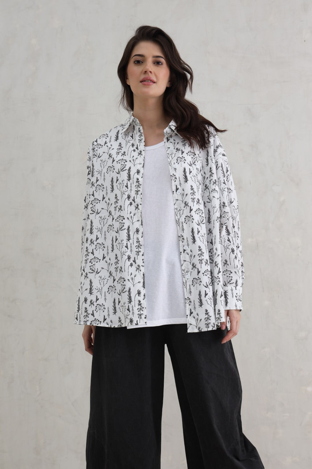 Woven Classic Shirt – White & Black (20% Off Auto Applied On Add to Cart)