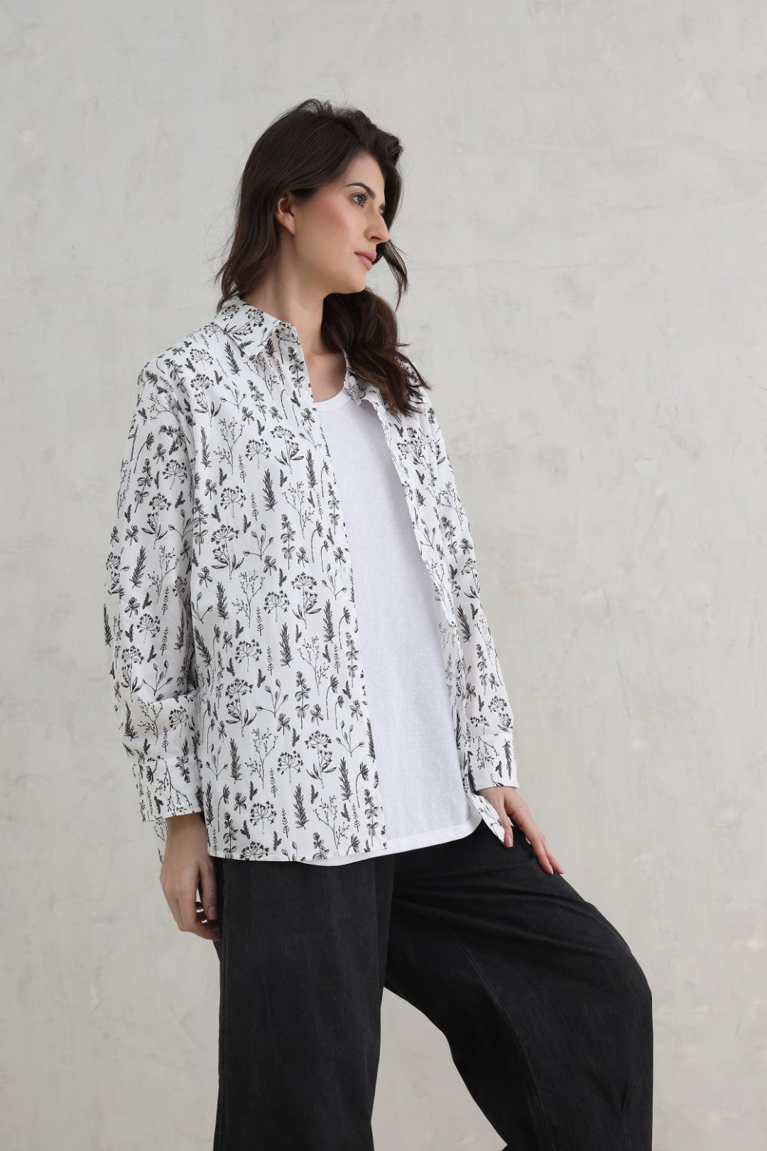 Woven Classic Shirt – White & Black (20% Off Auto Applied On Add to Cart)