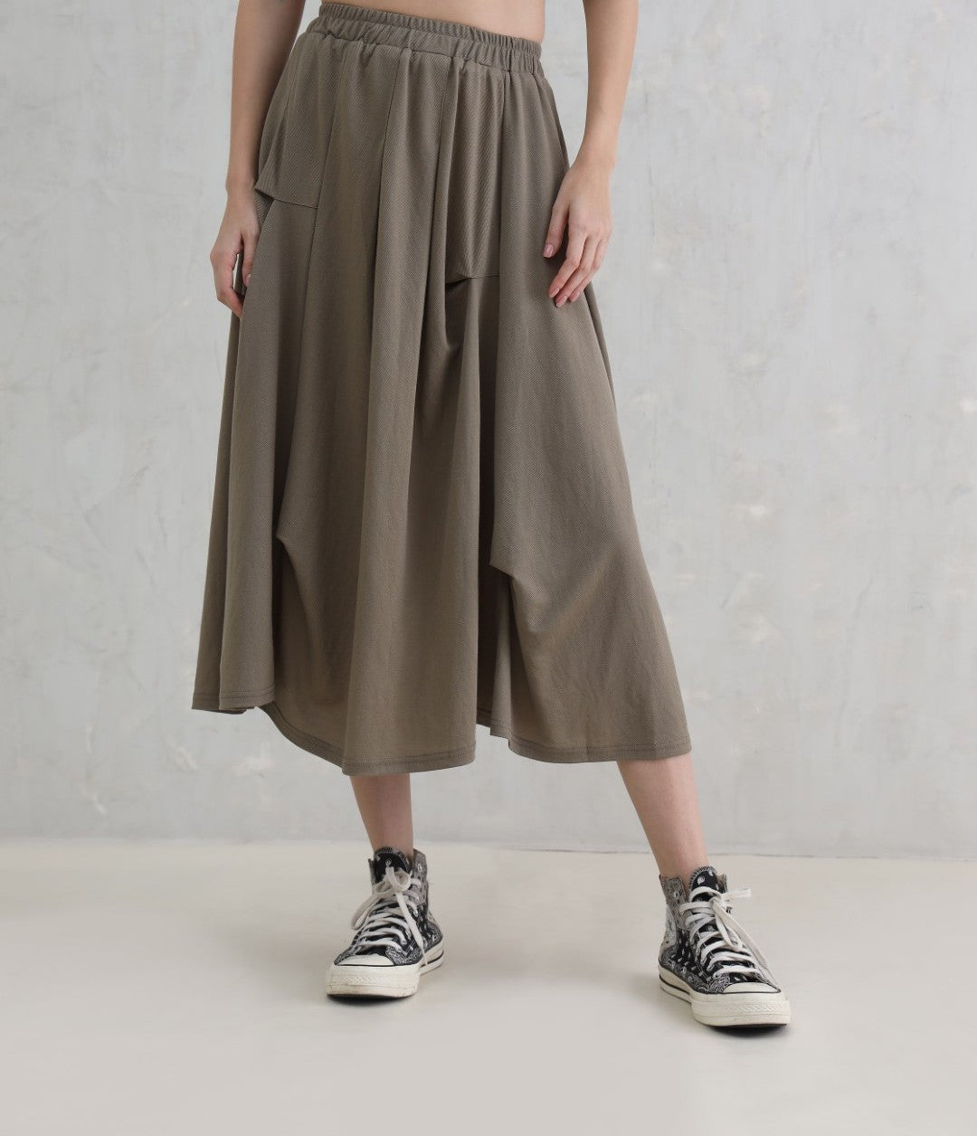 Dusty Olive Knit Skirt (20% Off Auto Applied On Add to Cart)