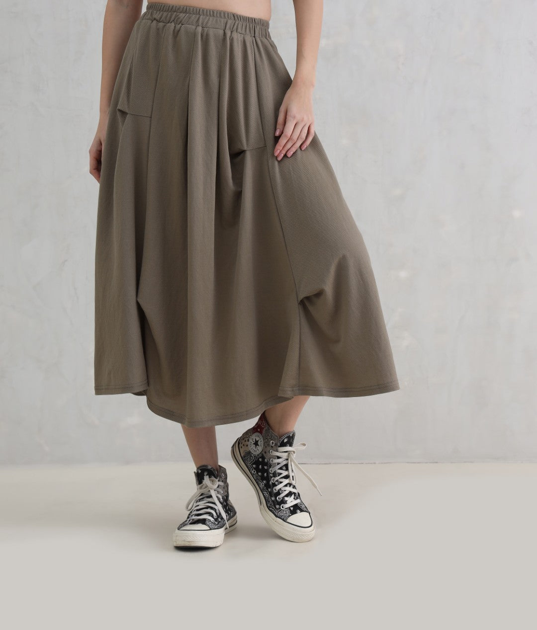 Dusty Olive Knit Skirt (20% Off Auto Applied On Add to Cart)
