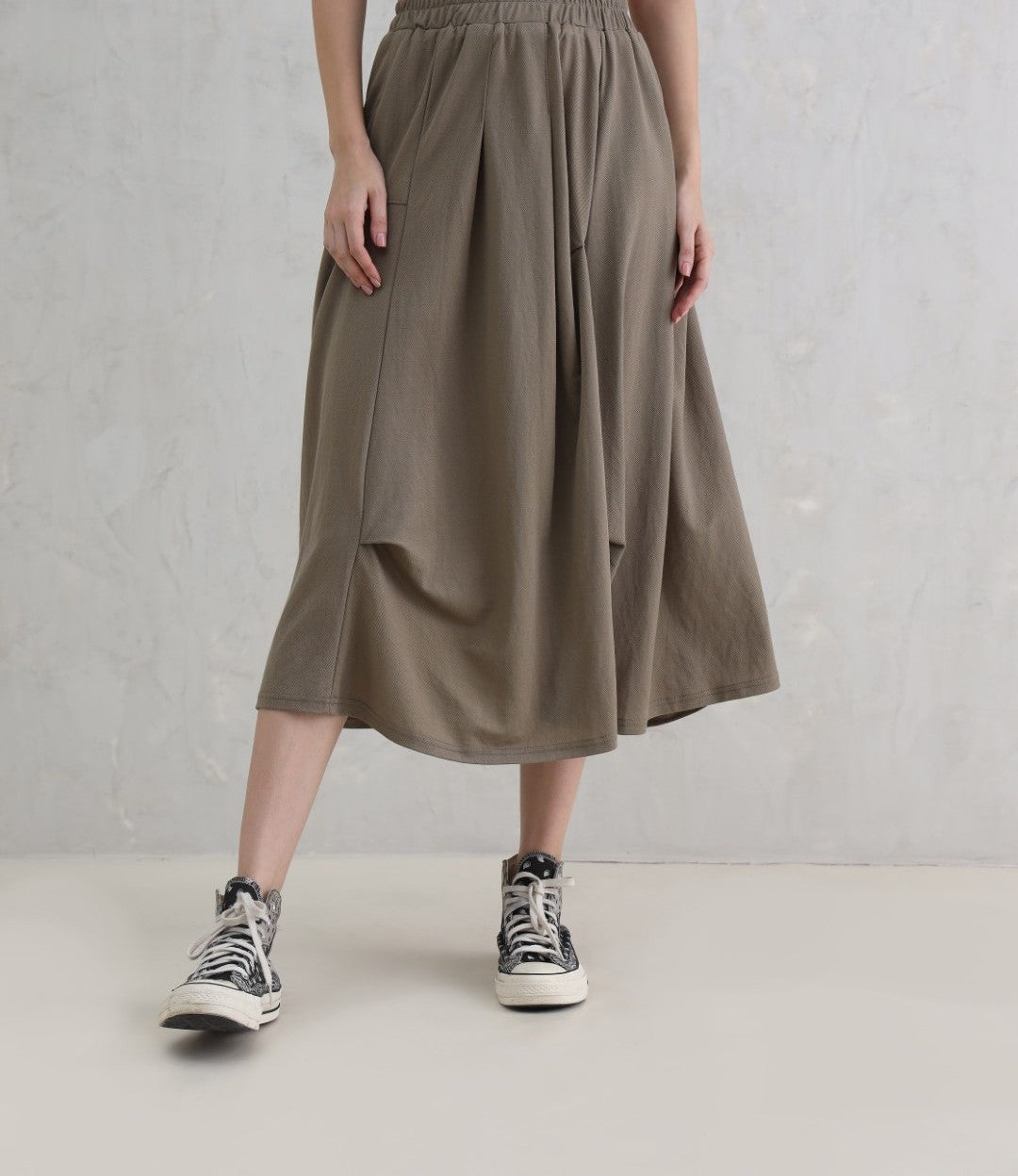 Dusty Olive Knit Skirt (20% Off Auto Applied On Add to Cart)