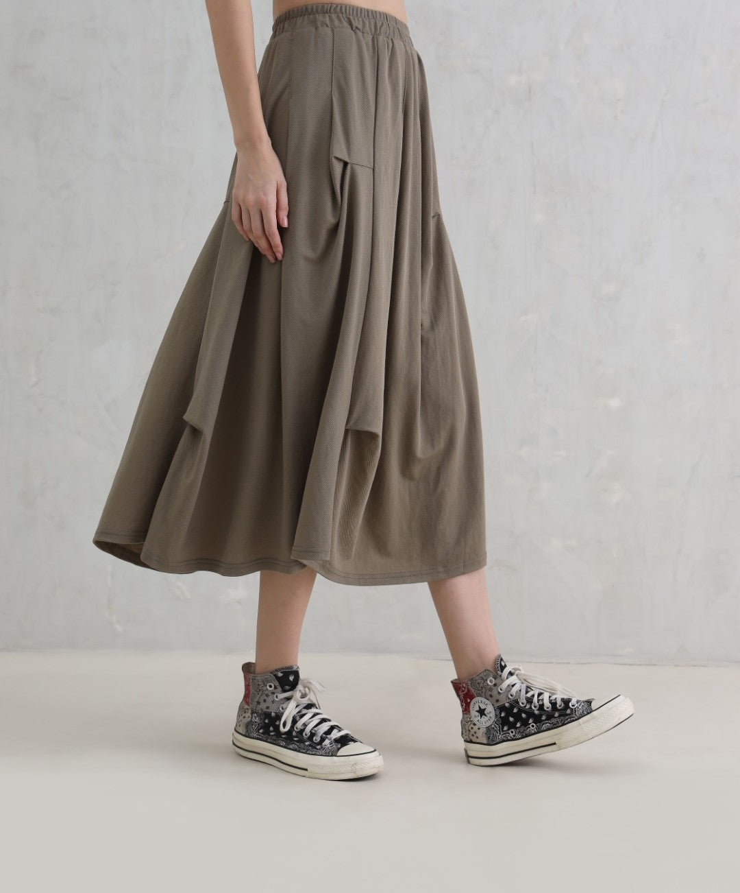 Dusty Olive Knit Skirt (20% Off Auto Applied On Add to Cart)