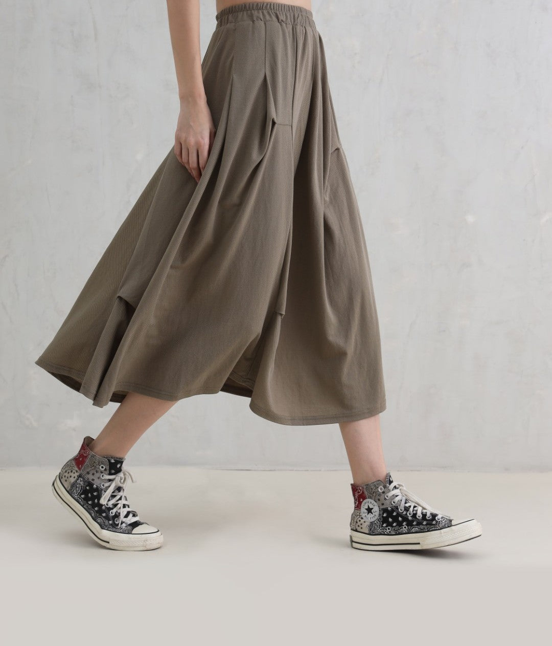 Dusty Olive Knit Skirt (20% Off Auto Applied On Add to Cart)