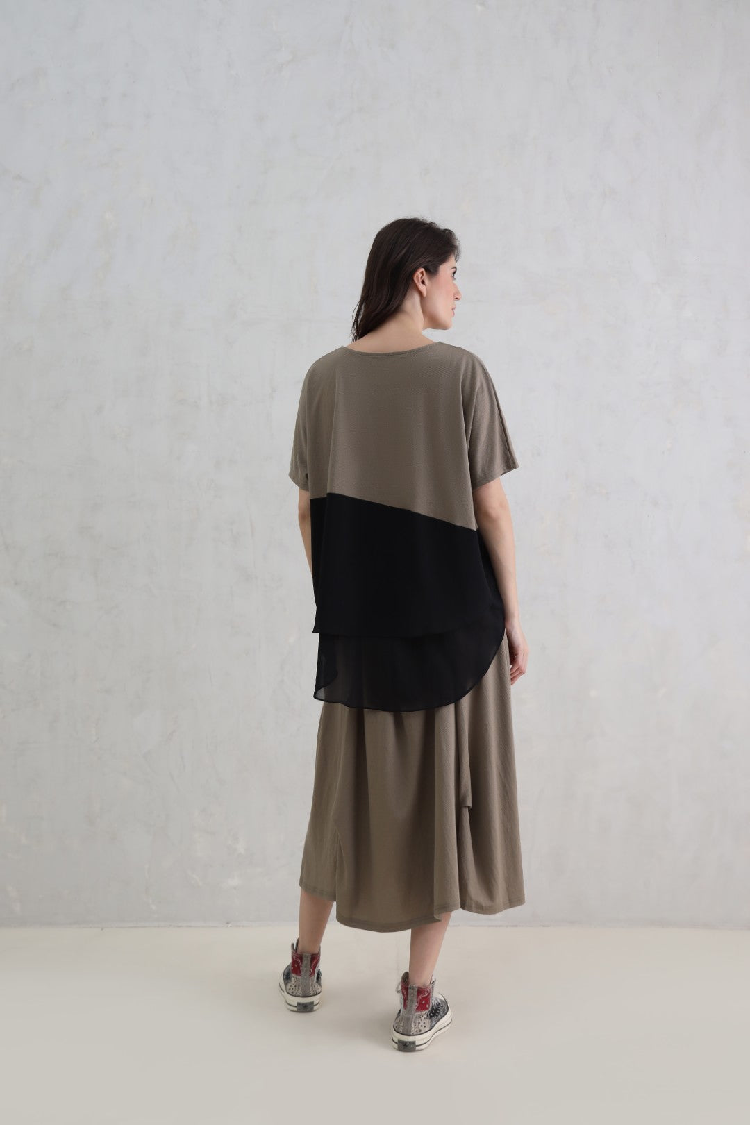 Knit-Woven Contrast Top (20% Off Auto Applied On Add to Cart)