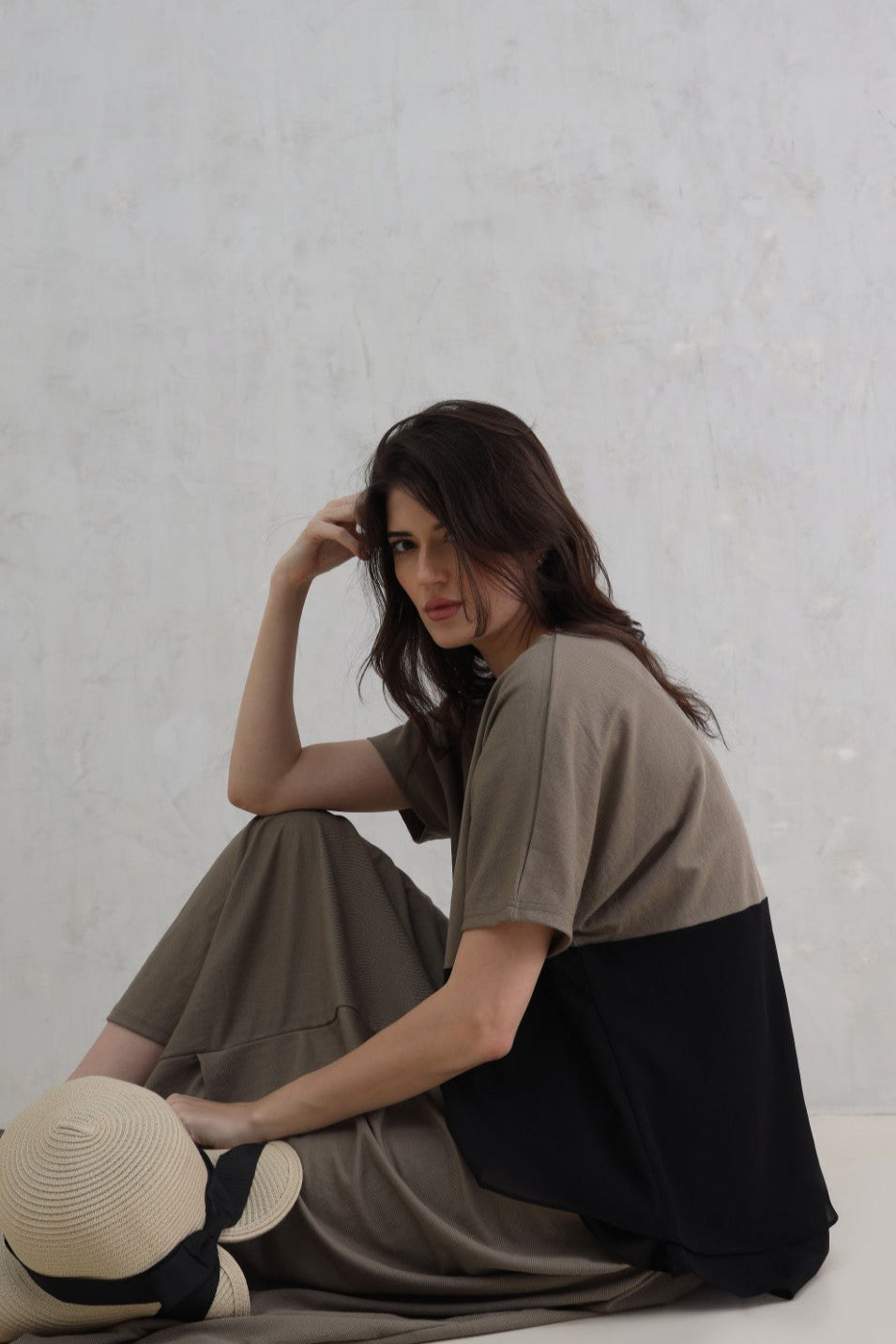 Knit-Woven Contrast Top (20% Off Auto Applied On Add to Cart)