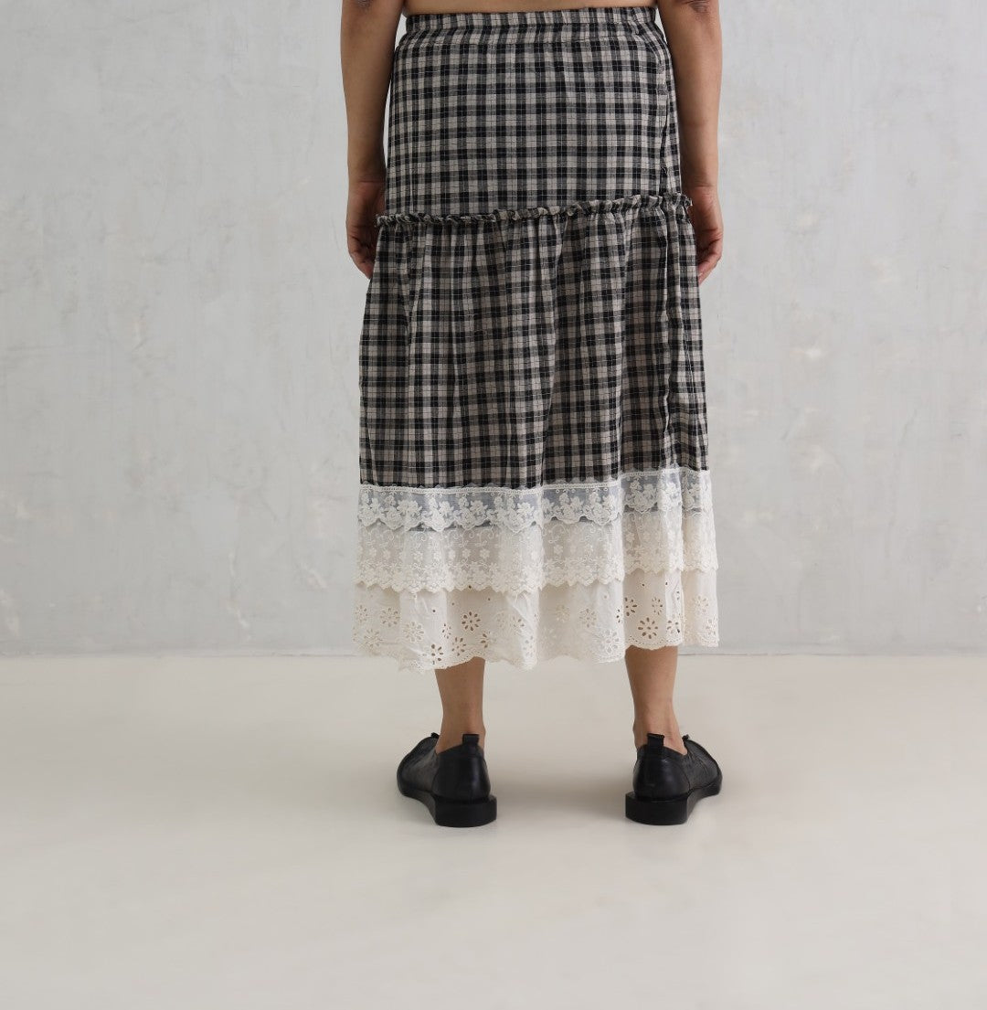 Monochrome Woven Skirt (20% Off Auto Applied On Add to Cart)