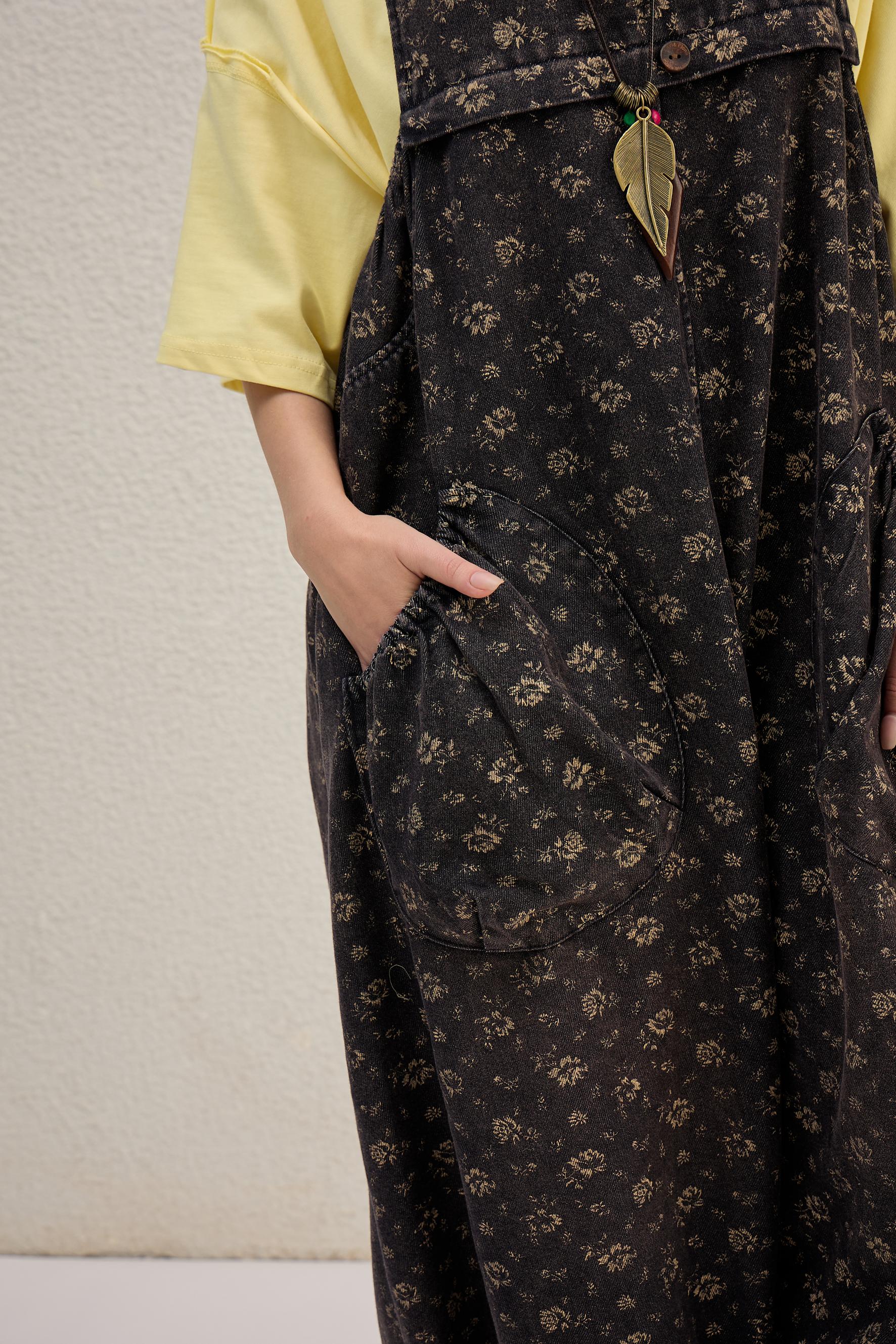 Faded Flora Dungaree (FLAT 40% Off. Auto Applies On Add To Cart)