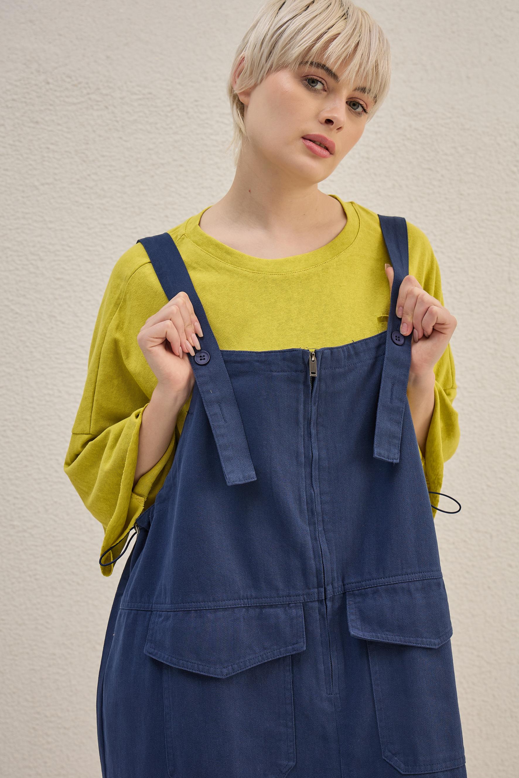 Cargo Muse Dungaree Dress (FLAT 30% Off. Auto Applied On Add To Cart)