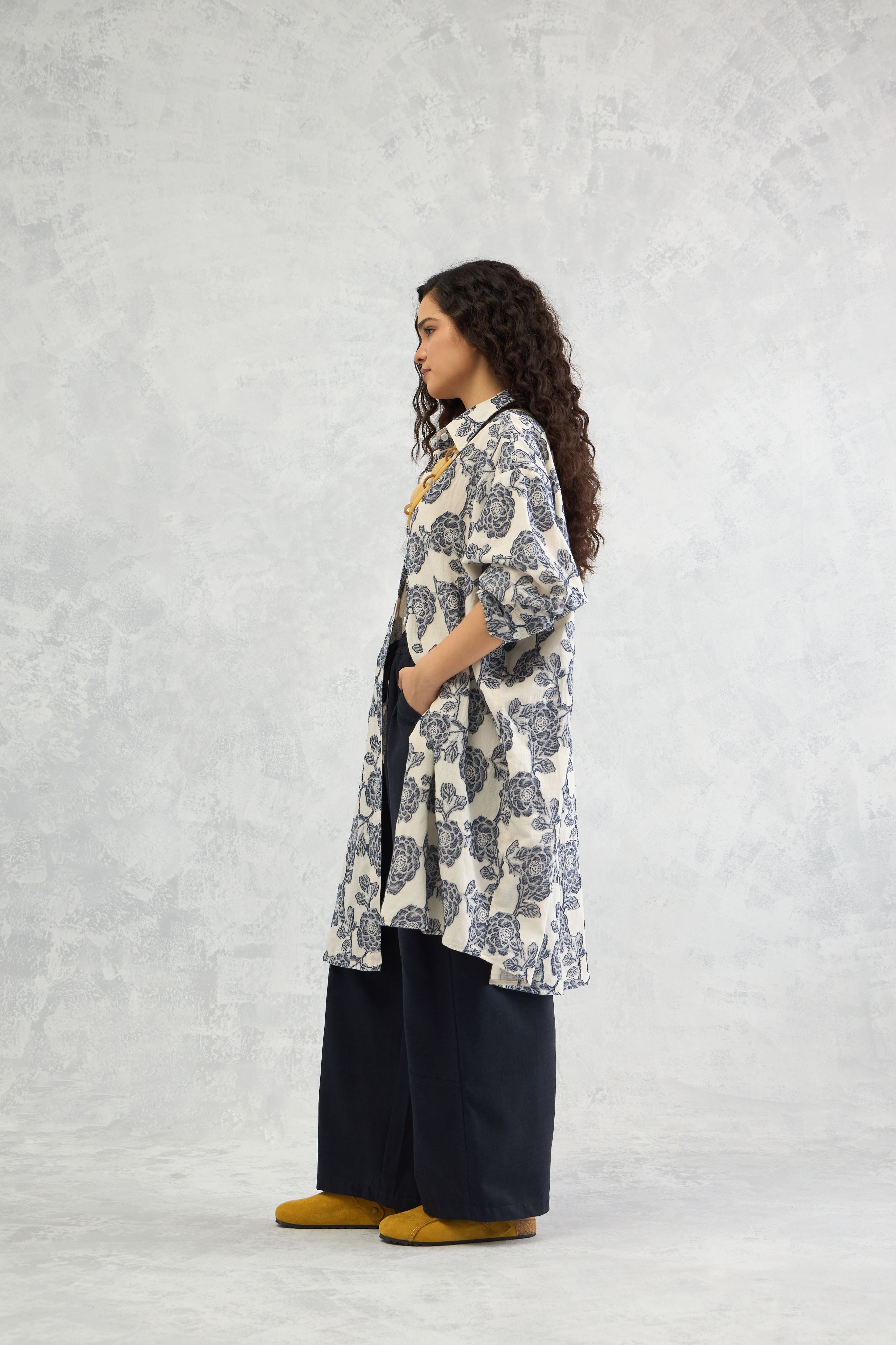 Floral Jacquard Tunic Shirt (10% Off At Checkout. Use Code NEW)