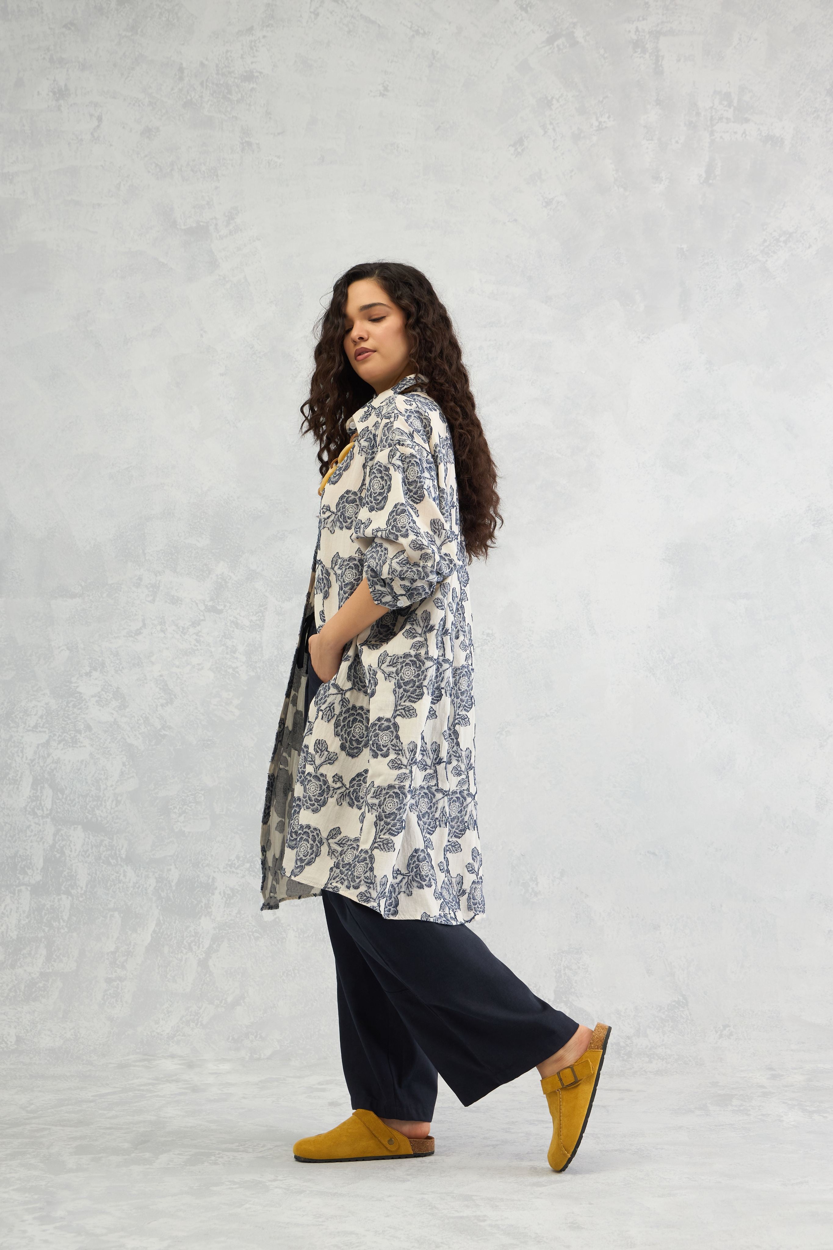 Floral Jacquard Tunic Shirt (10% Off At Checkout. Use Code NEW)