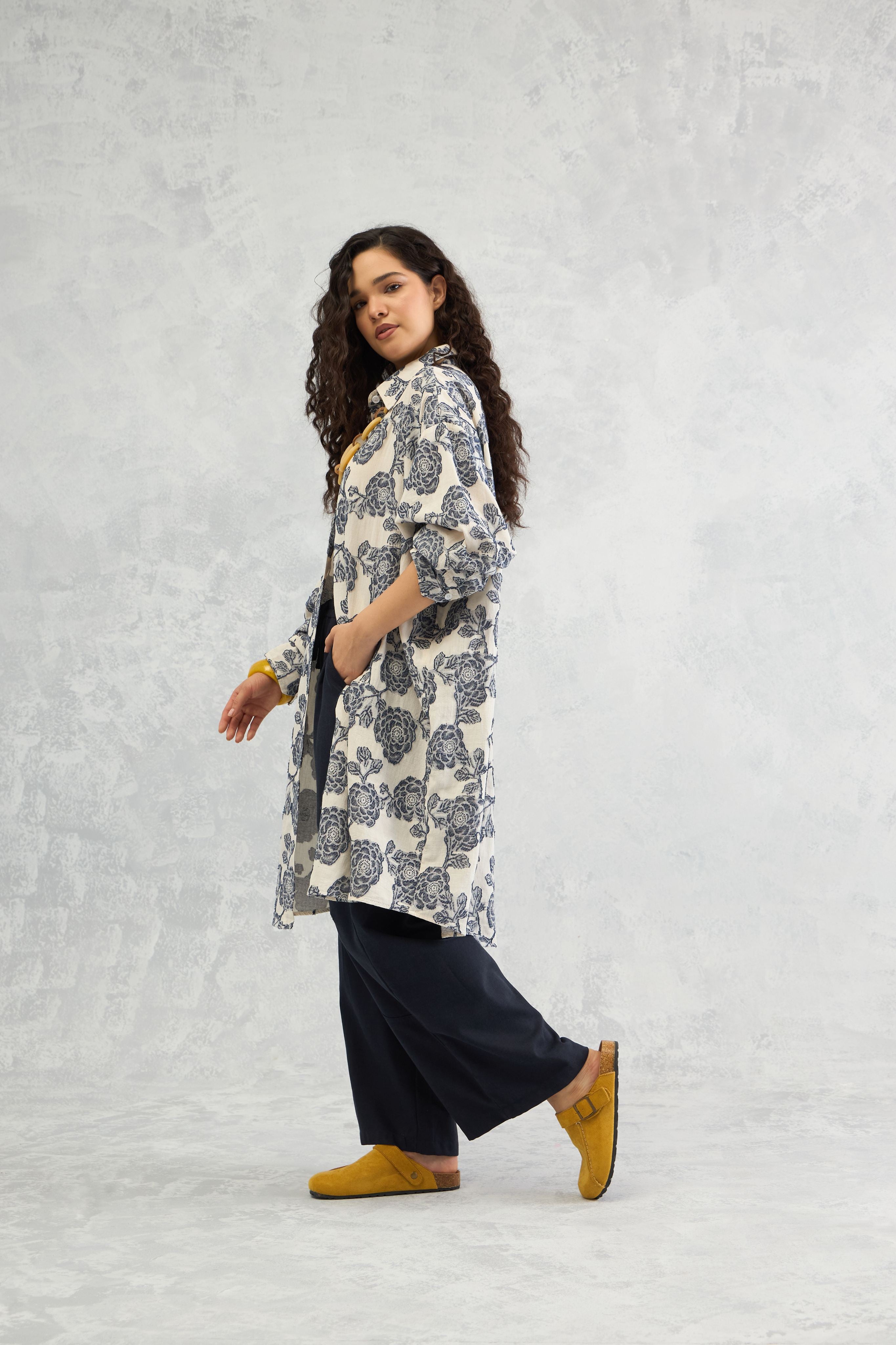Floral Jacquard Tunic Shirt (10% Off At Checkout. Use Code NEW)