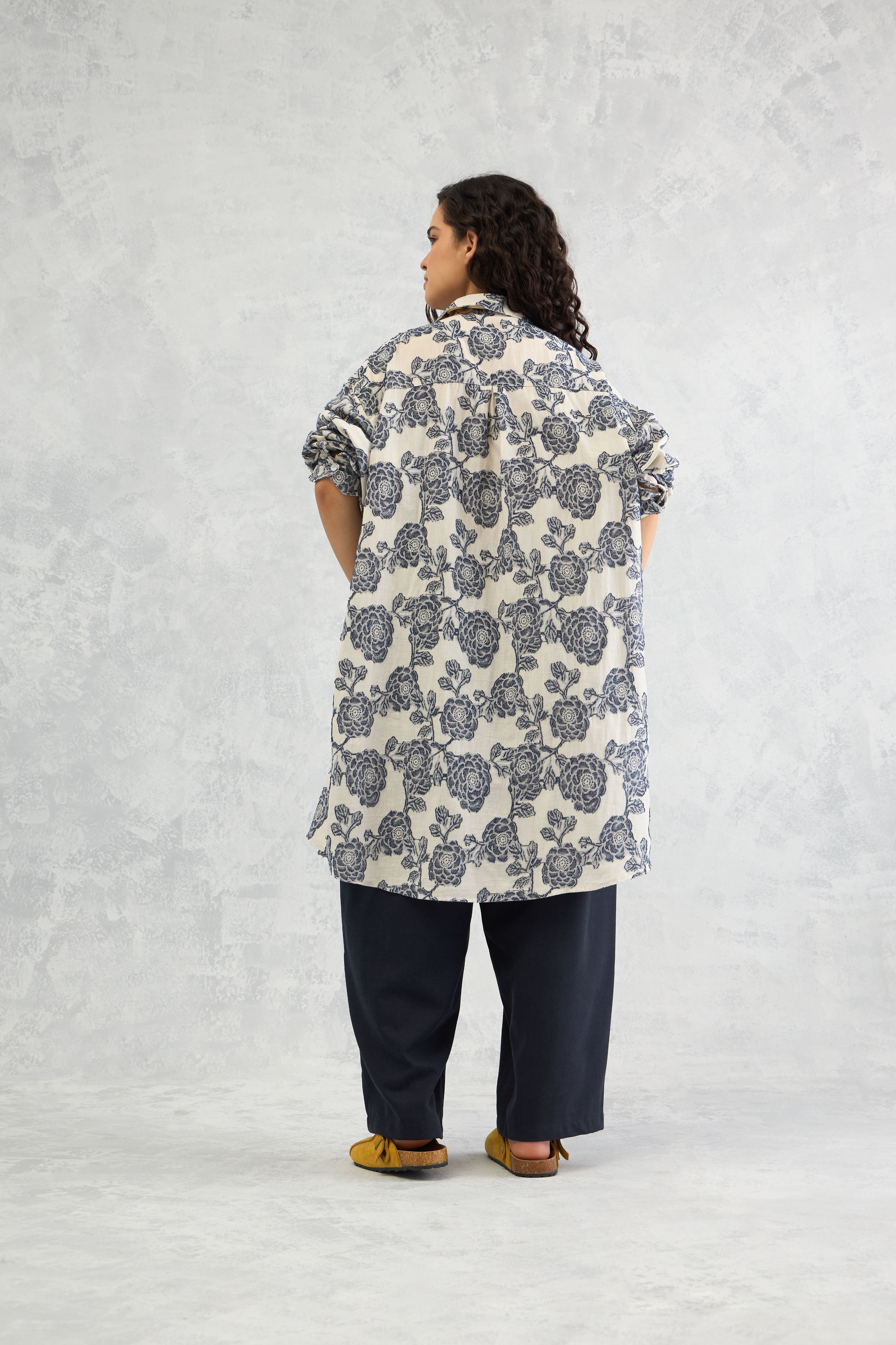 Floral Jacquard Tunic Shirt (10% Off At Checkout. Use Code NEW)