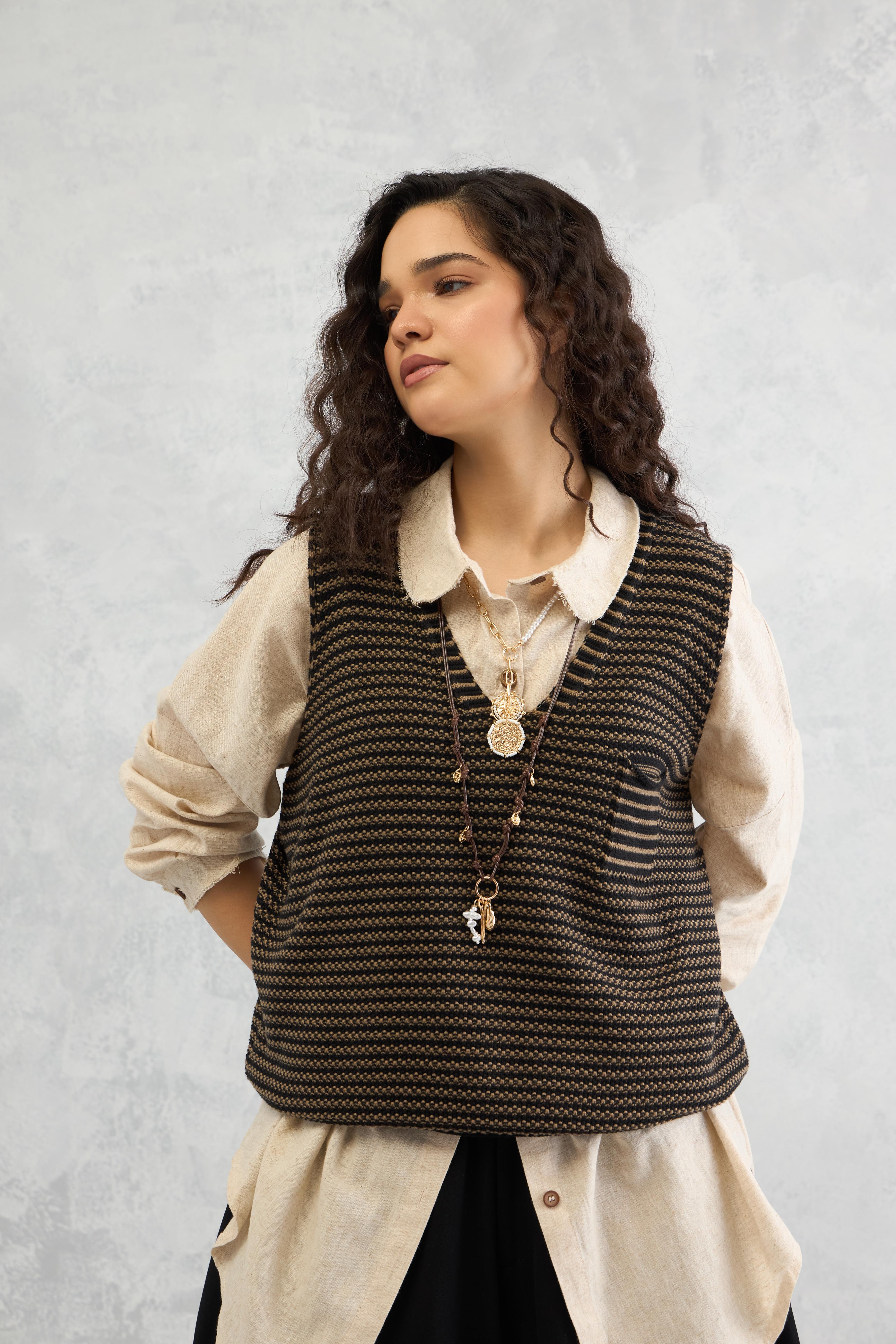 The Hive Stripe Vest (10% Off Auto Applied On Add to Cart)