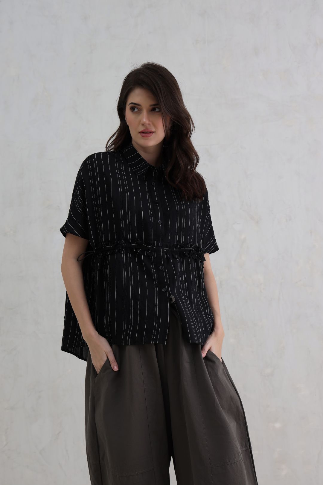 RuffleLine Woven Shirt