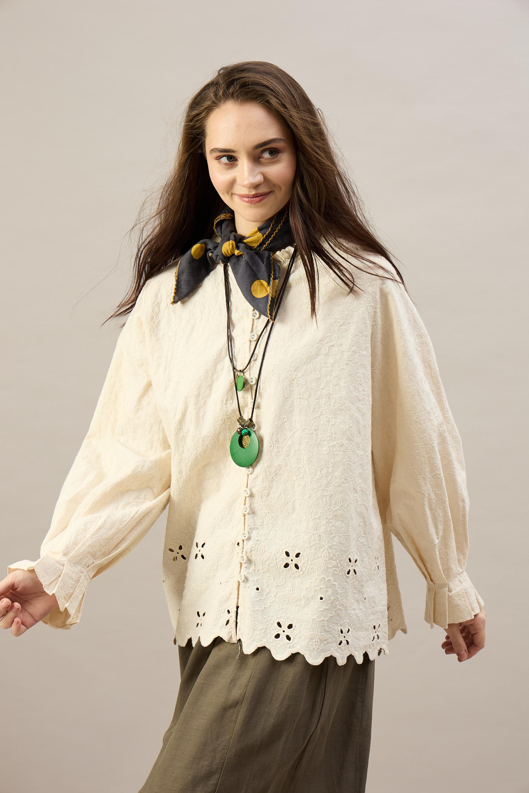 Vintage Ivory Eyelet Top