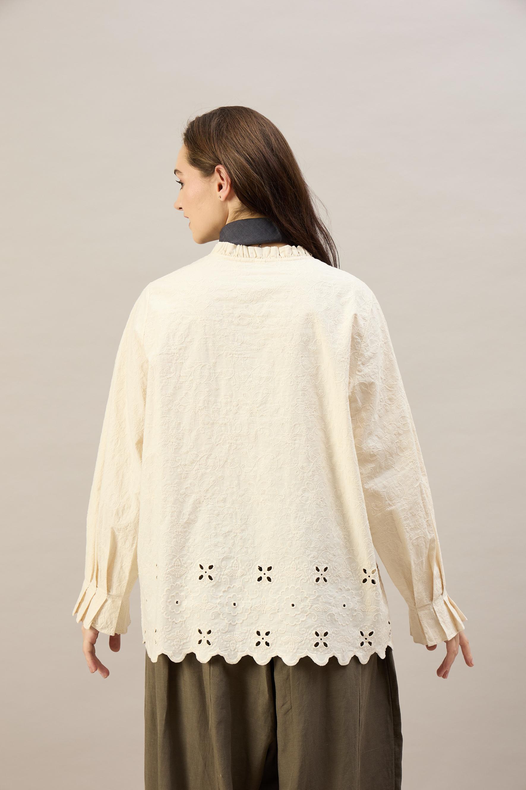 Vintage Ivory Eyelet Top