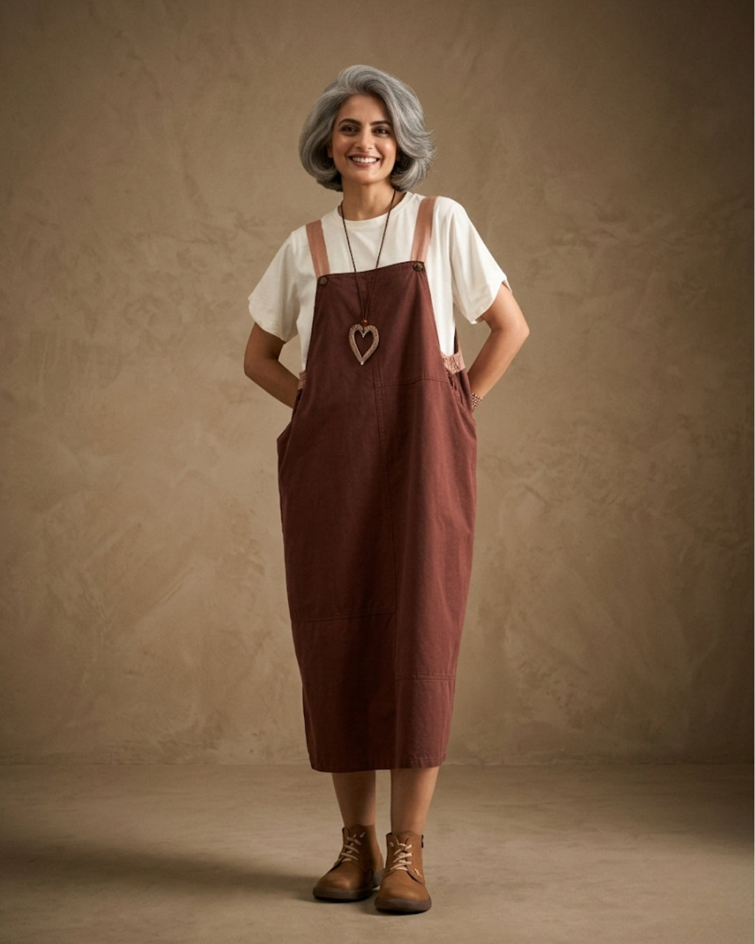 The Dual Tone Dungree Dress (FLAT 40% Off. Auto Applied On Add To Cart)