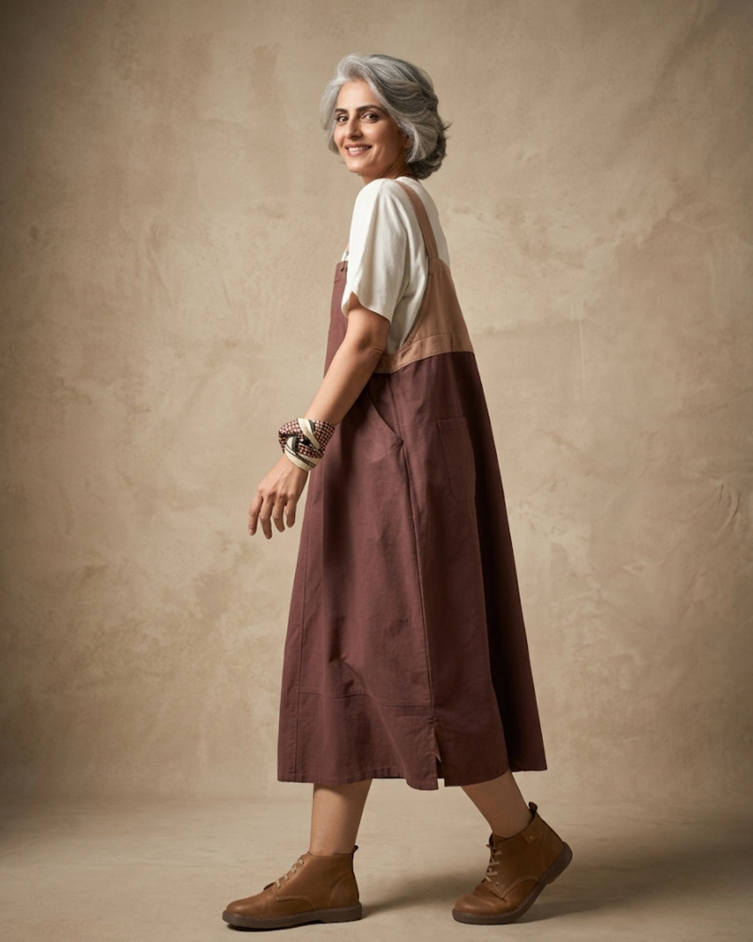 The Dual Tone Dungree Dress (FLAT 40% Off. Auto Applied On Add To Cart)