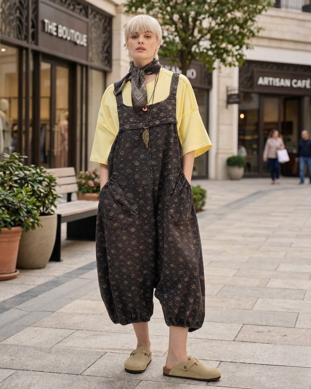 Faded Flora Dungaree