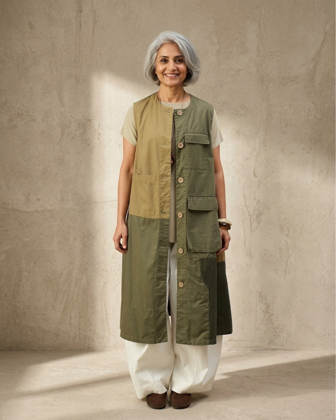 Urban Patchwork Trench (FLAT 20% Off. Auto Applied On Add To Cart)