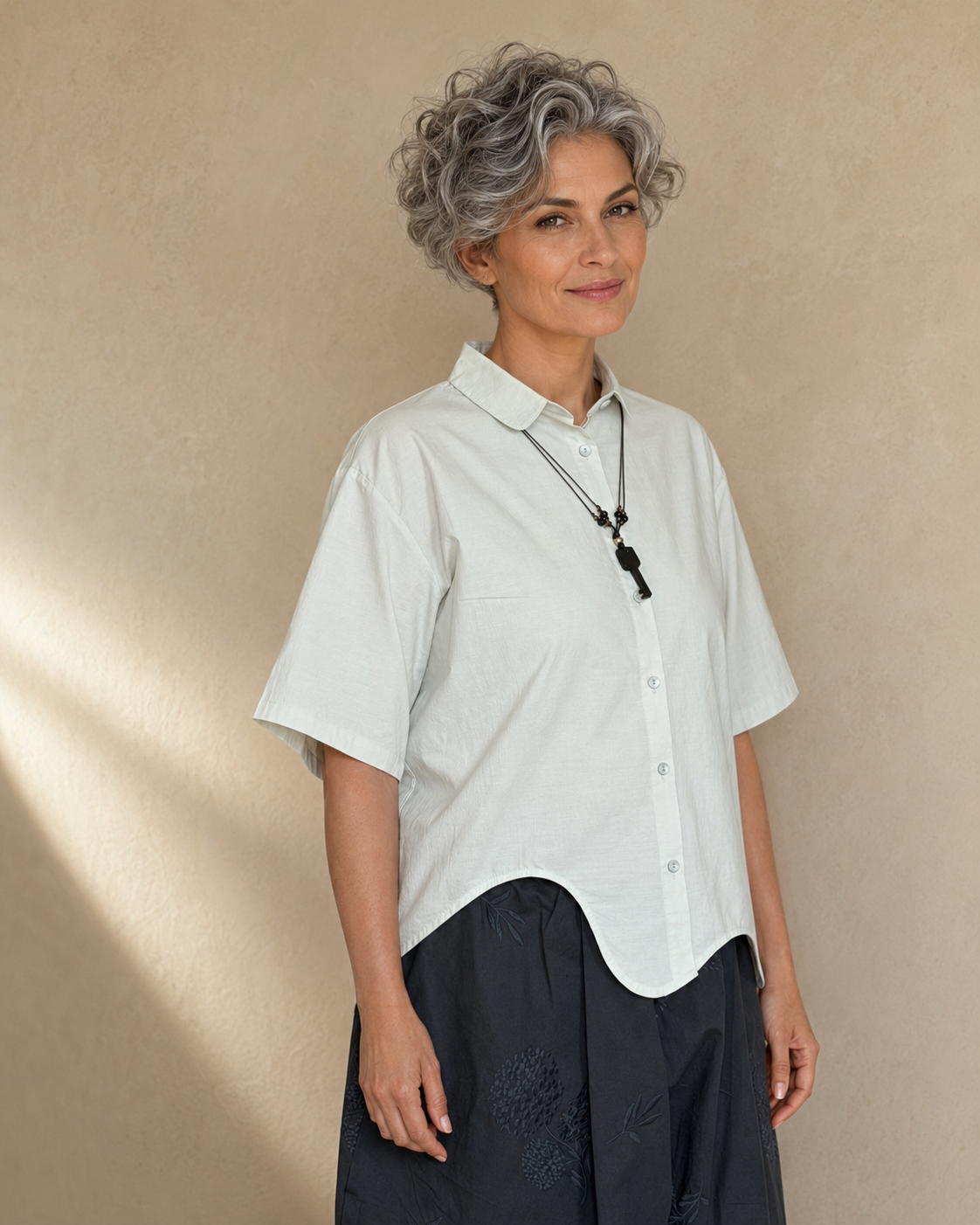 Wave Hem Shirt