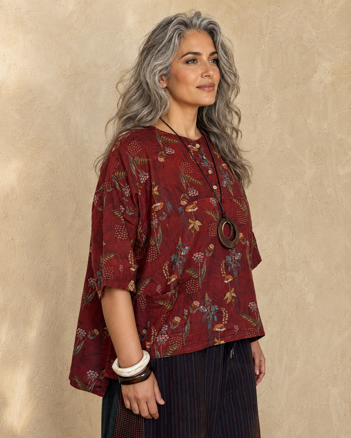 Maroon Meadow Top