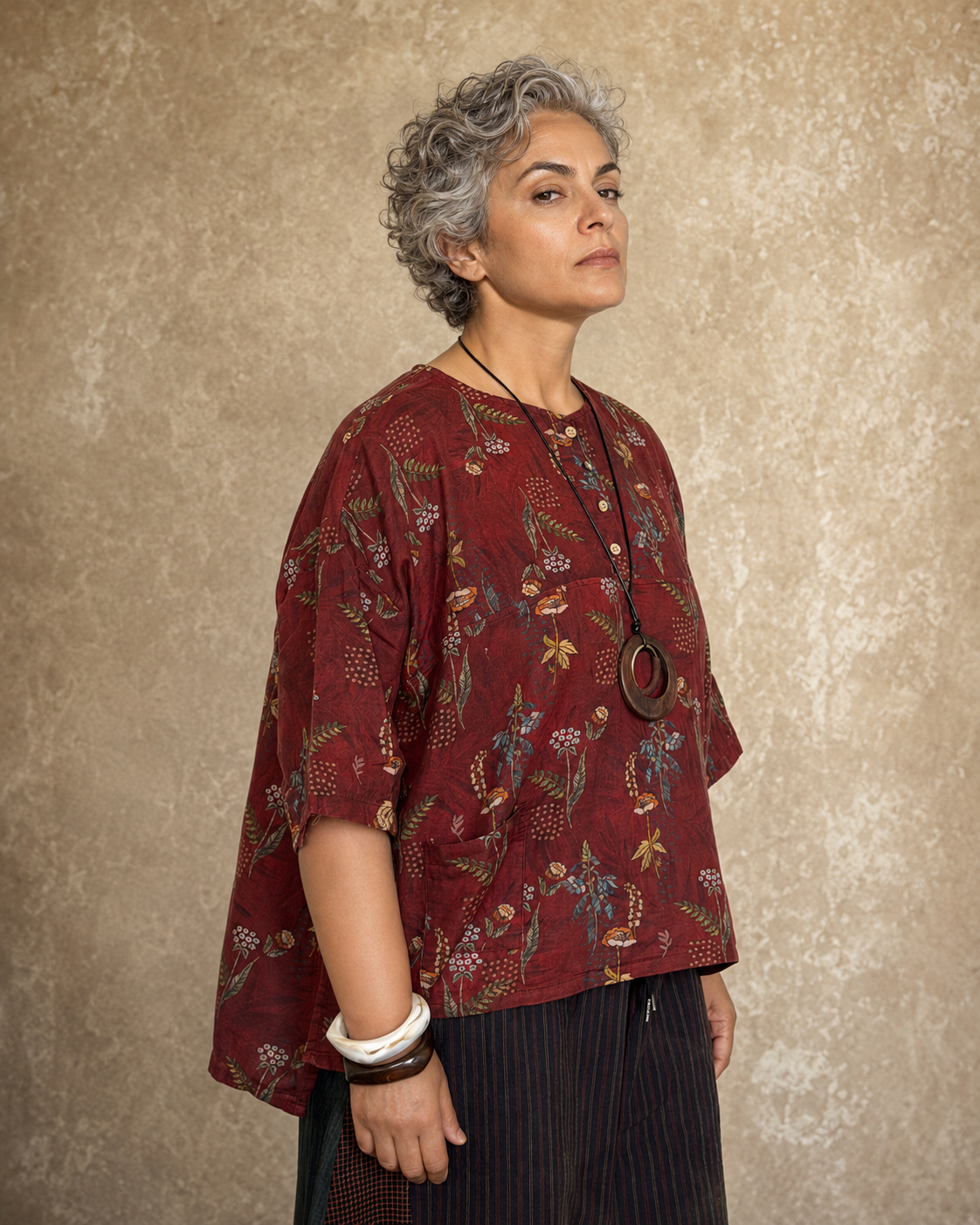 Maroon Meadow Top
