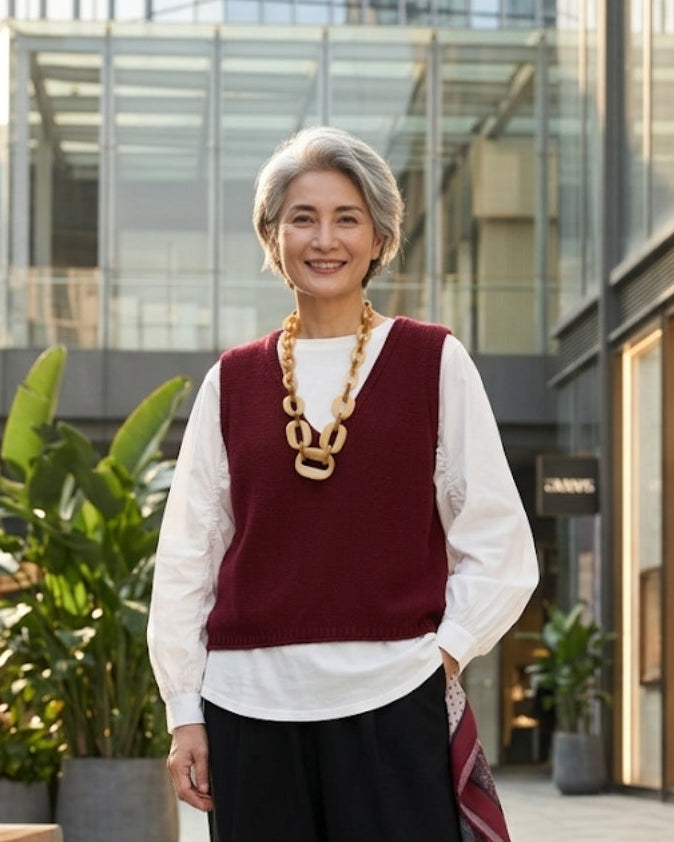 Honeycomb Knit Vest (FLAT 45% Off. Auto Applied On Add To Cart)